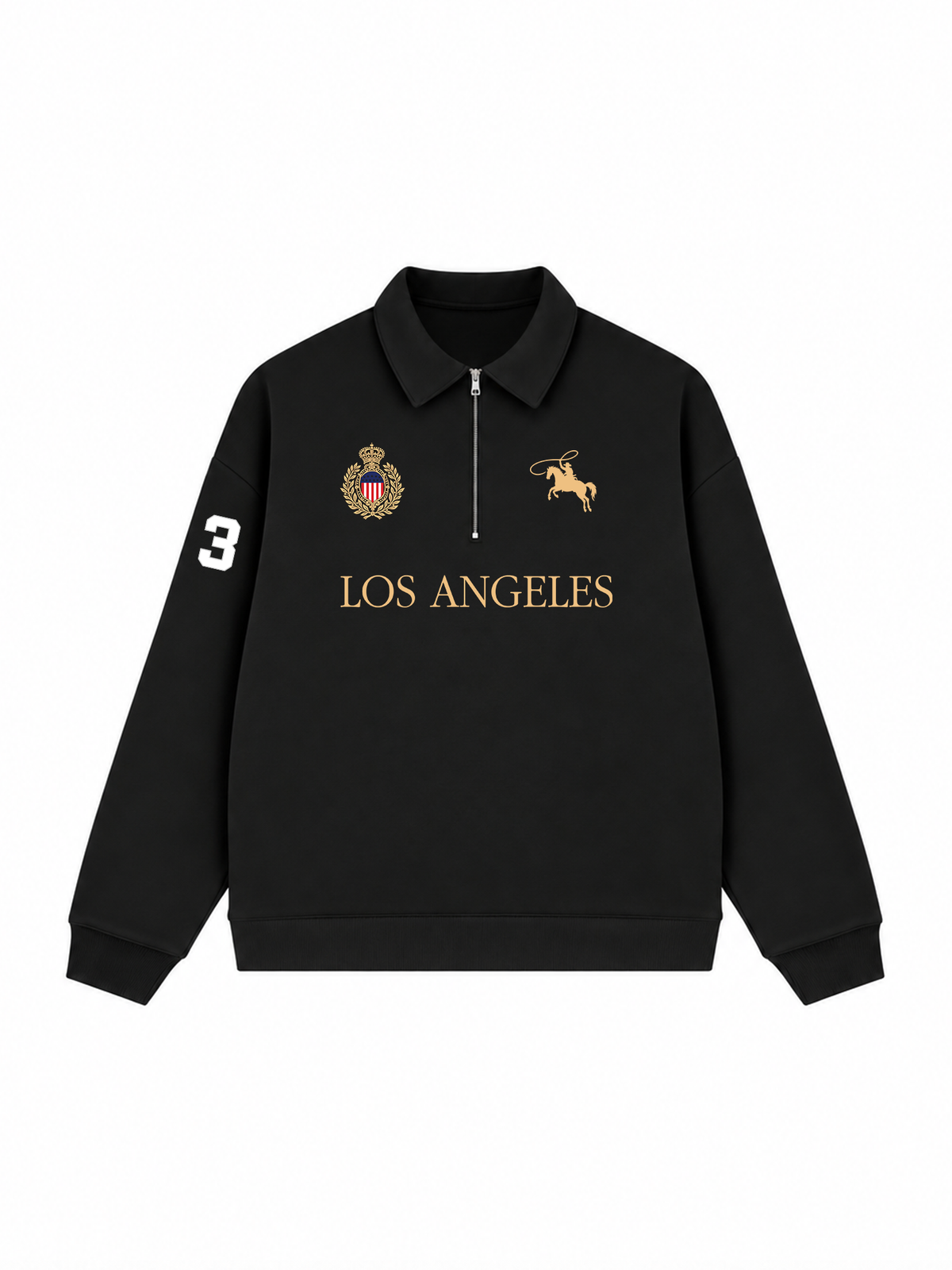 Áo Sweater Polo Nỉ Hai Da  Vintage Los Angeles