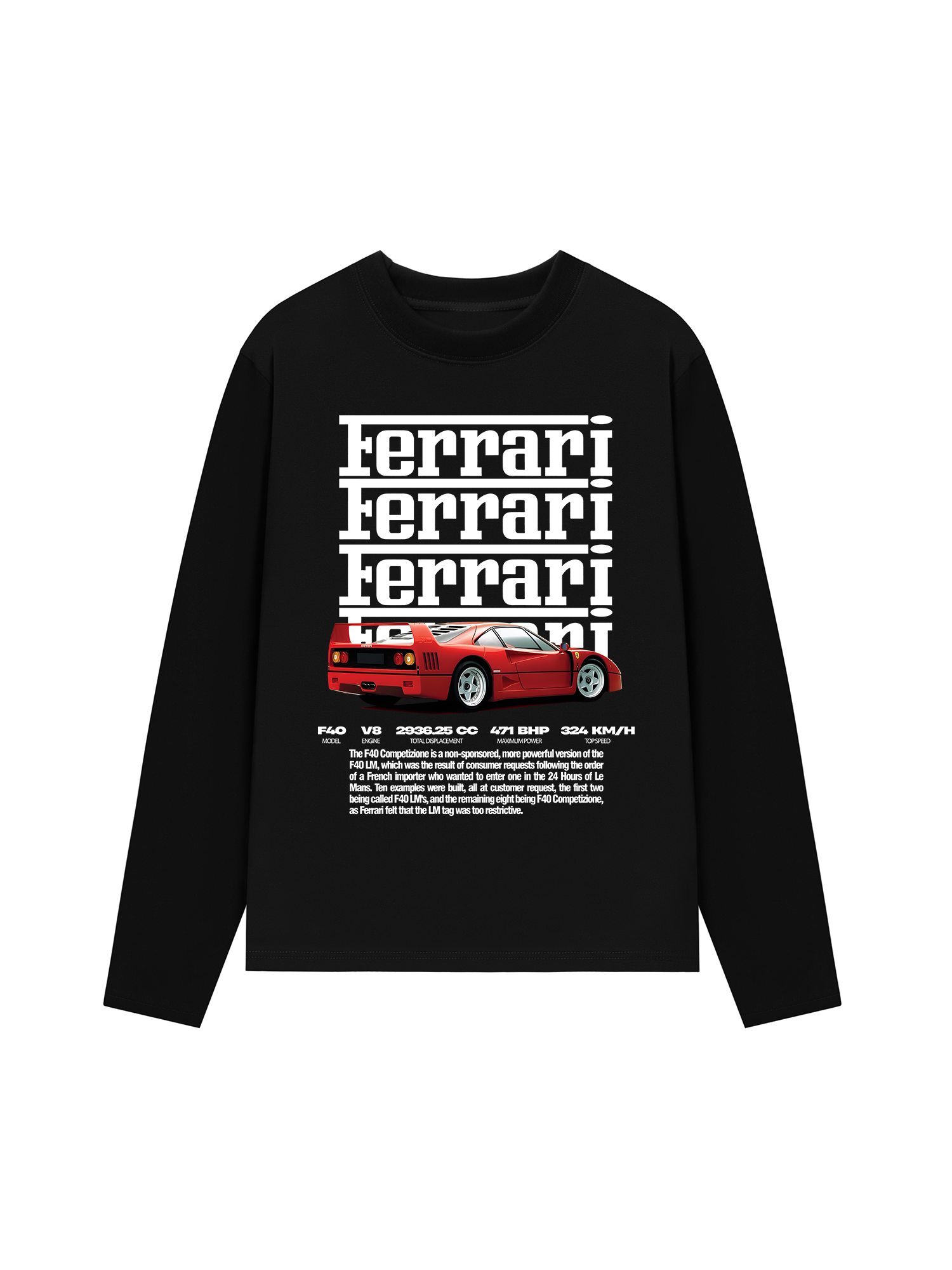 Áo Thun Dài Tay Ferrari Competizione F-40