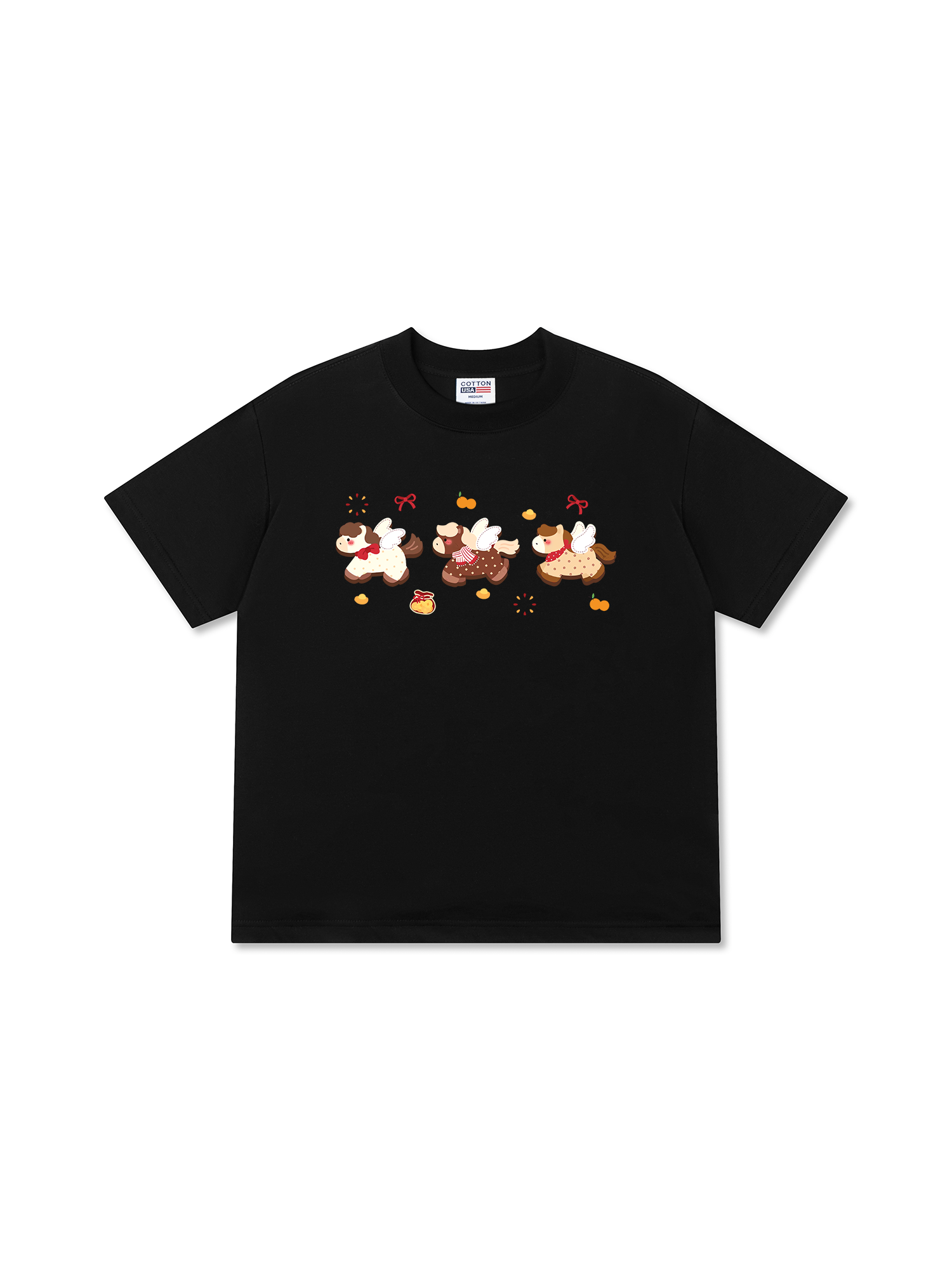 Áo Thun Relaxed Fit Tết Bính Ngọ  3 Bé Ngựa