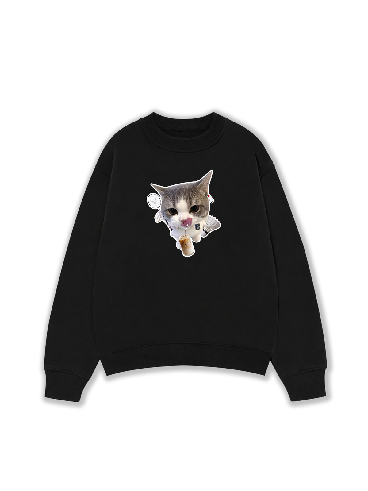Áo Sweater Nỉ Hai Da Badminton Cute Cat
