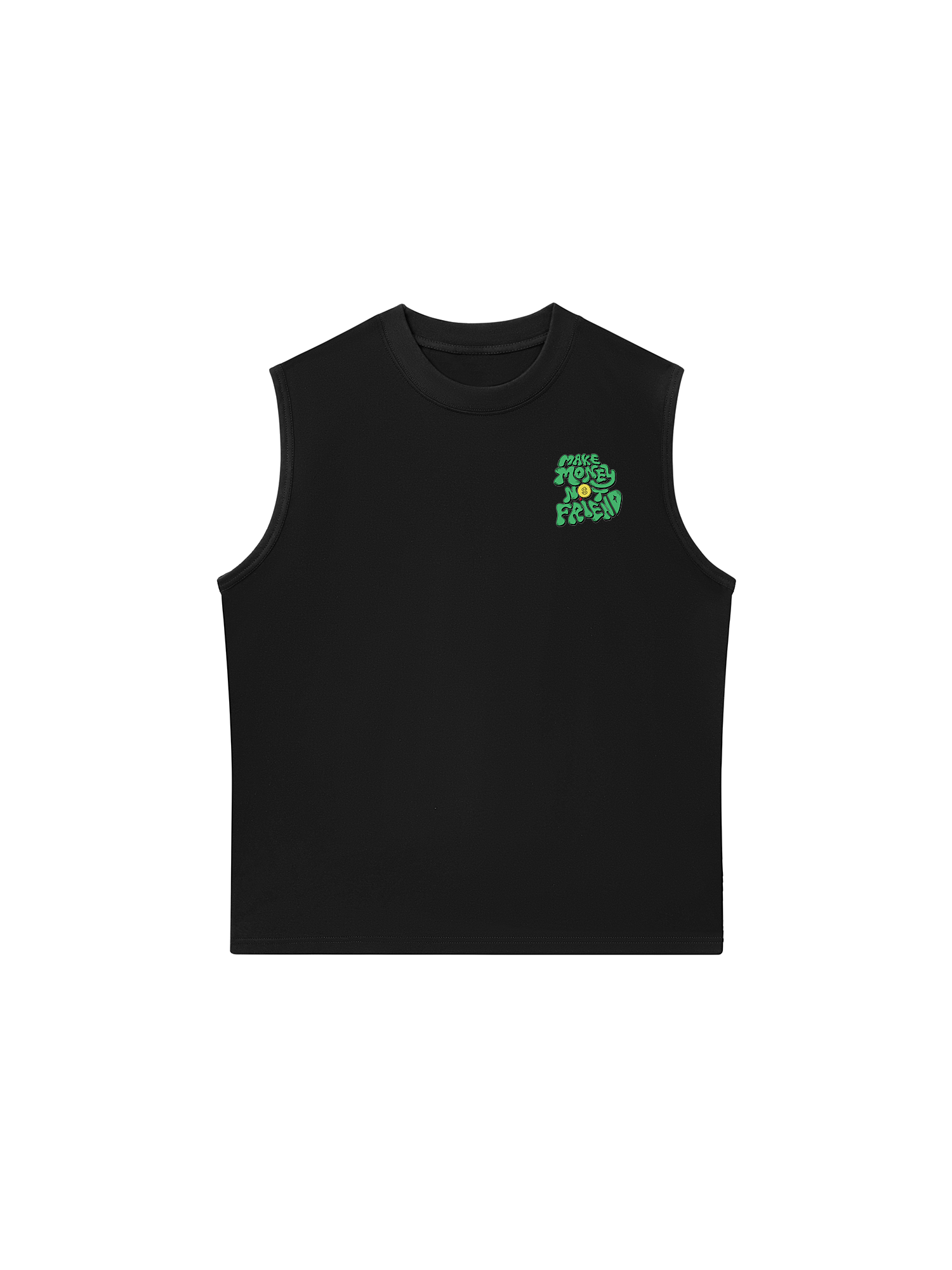 Áo Ba Lỗ Relaxed Fit Make Money Not Friend Greeny
