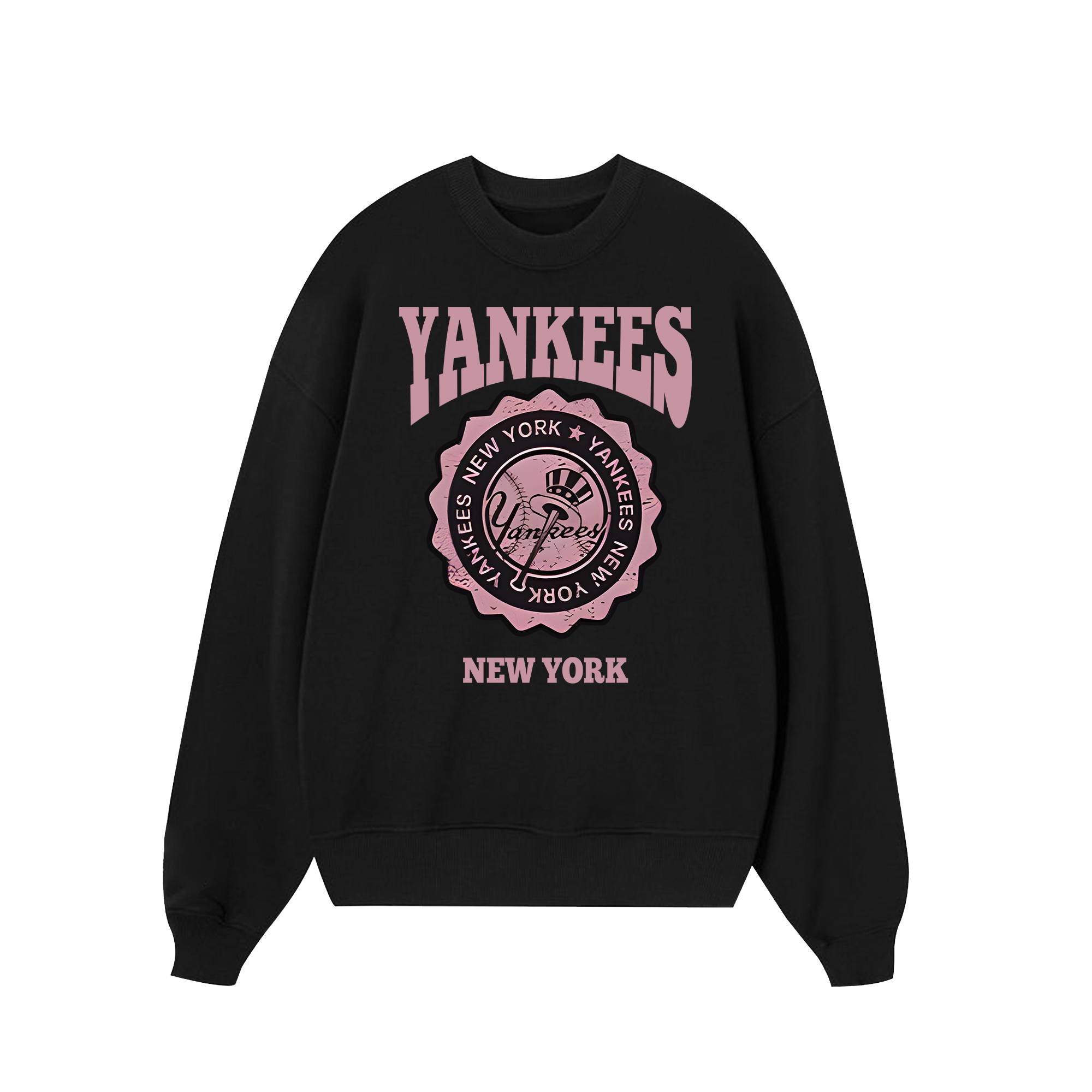 MLB Floral Yankees Retro Pink Logo Sweater