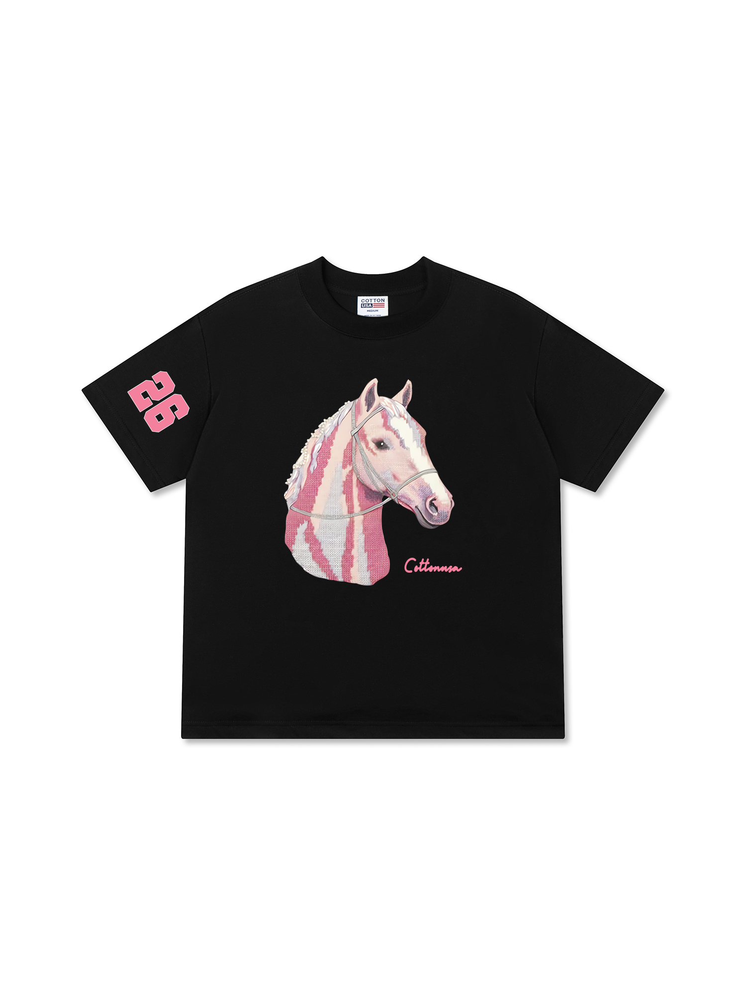 Áo Thun Relaxed Fit Cute Pink Horse