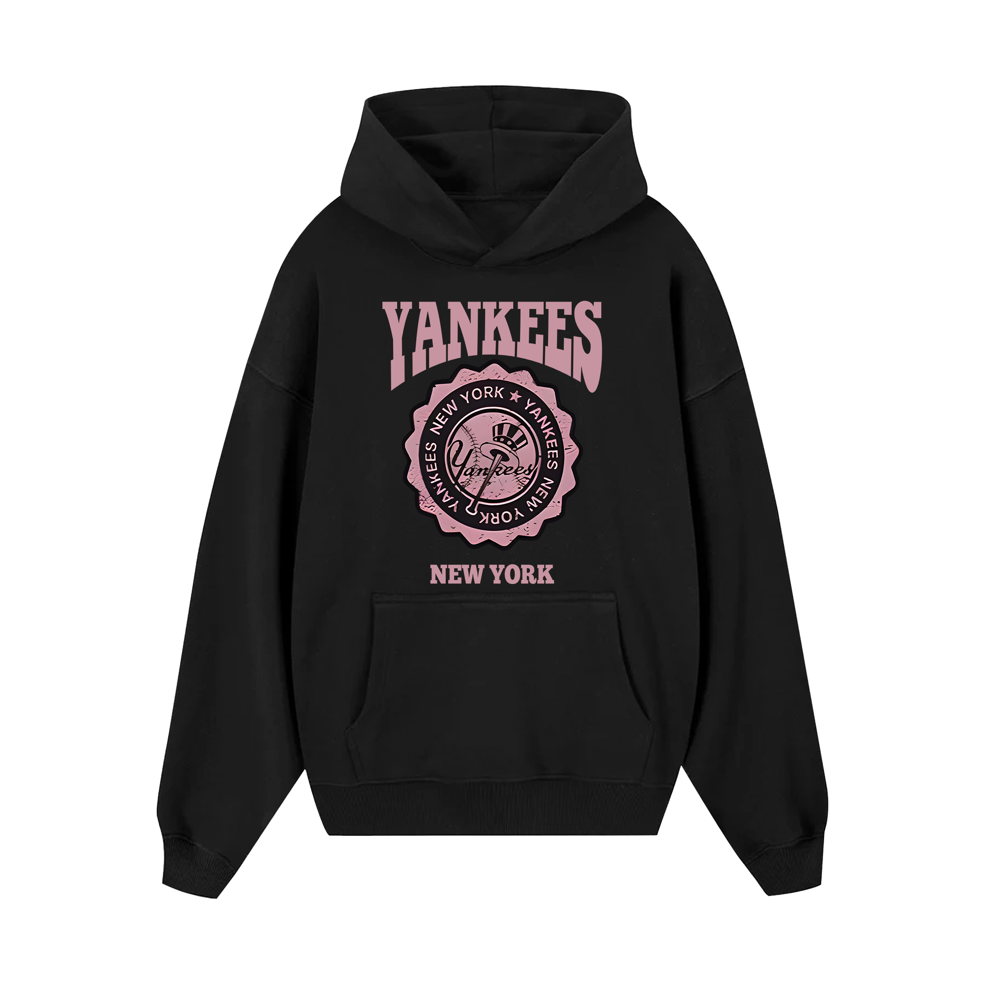 MLB Floral Yankees Retro Pink Logo Hoodie