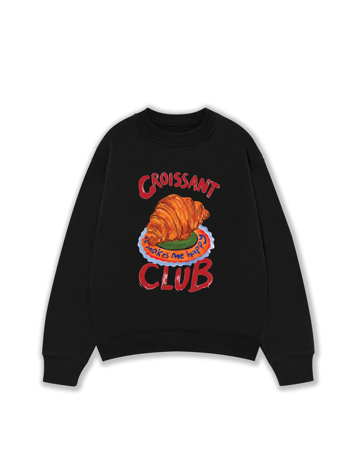 Áo Sweater Nỉ Hai Da Yummy Mood Croissant Club