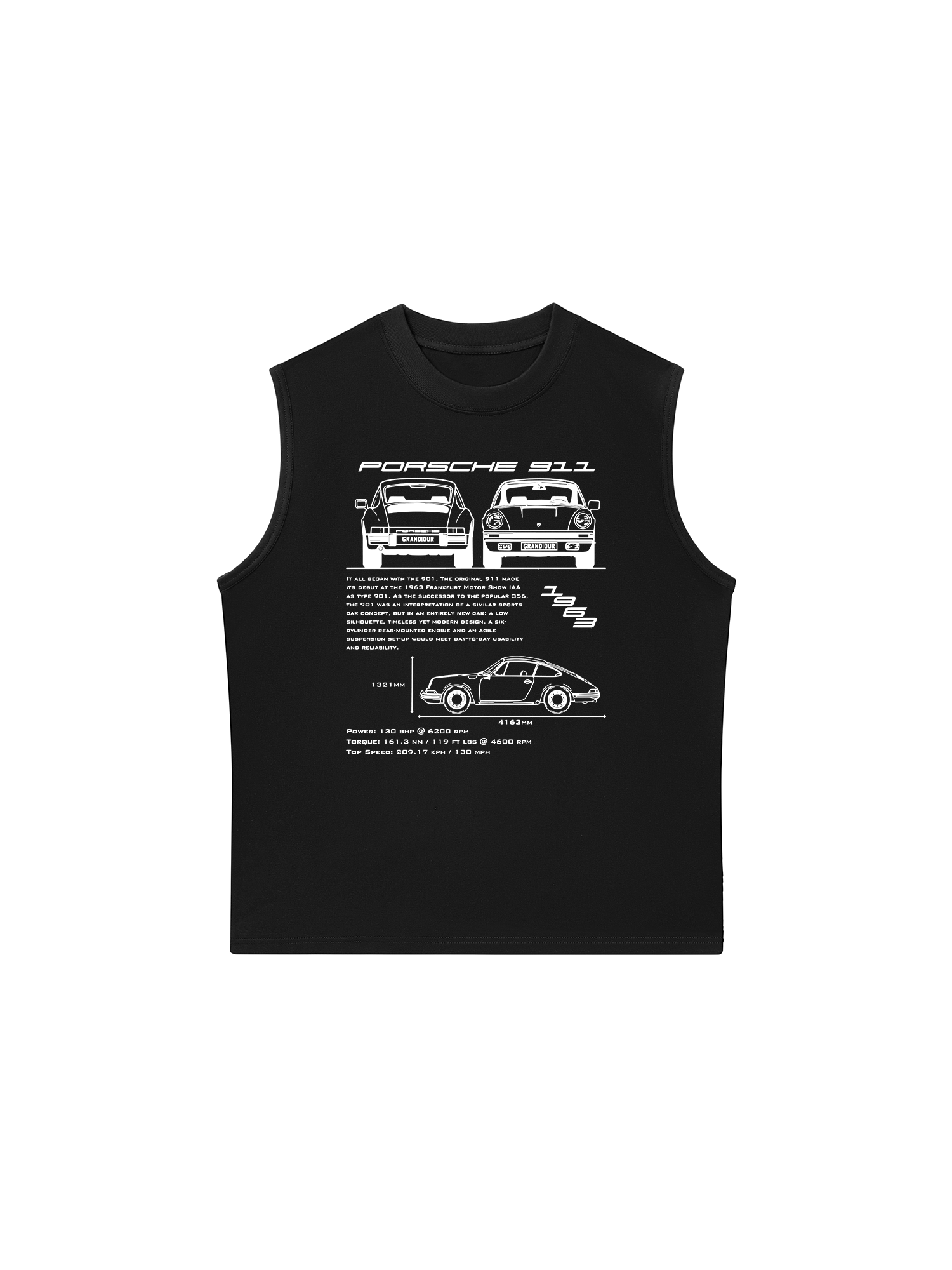 Áo Ba Lỗ Relaxed Fit Porsche 911 Blueprint