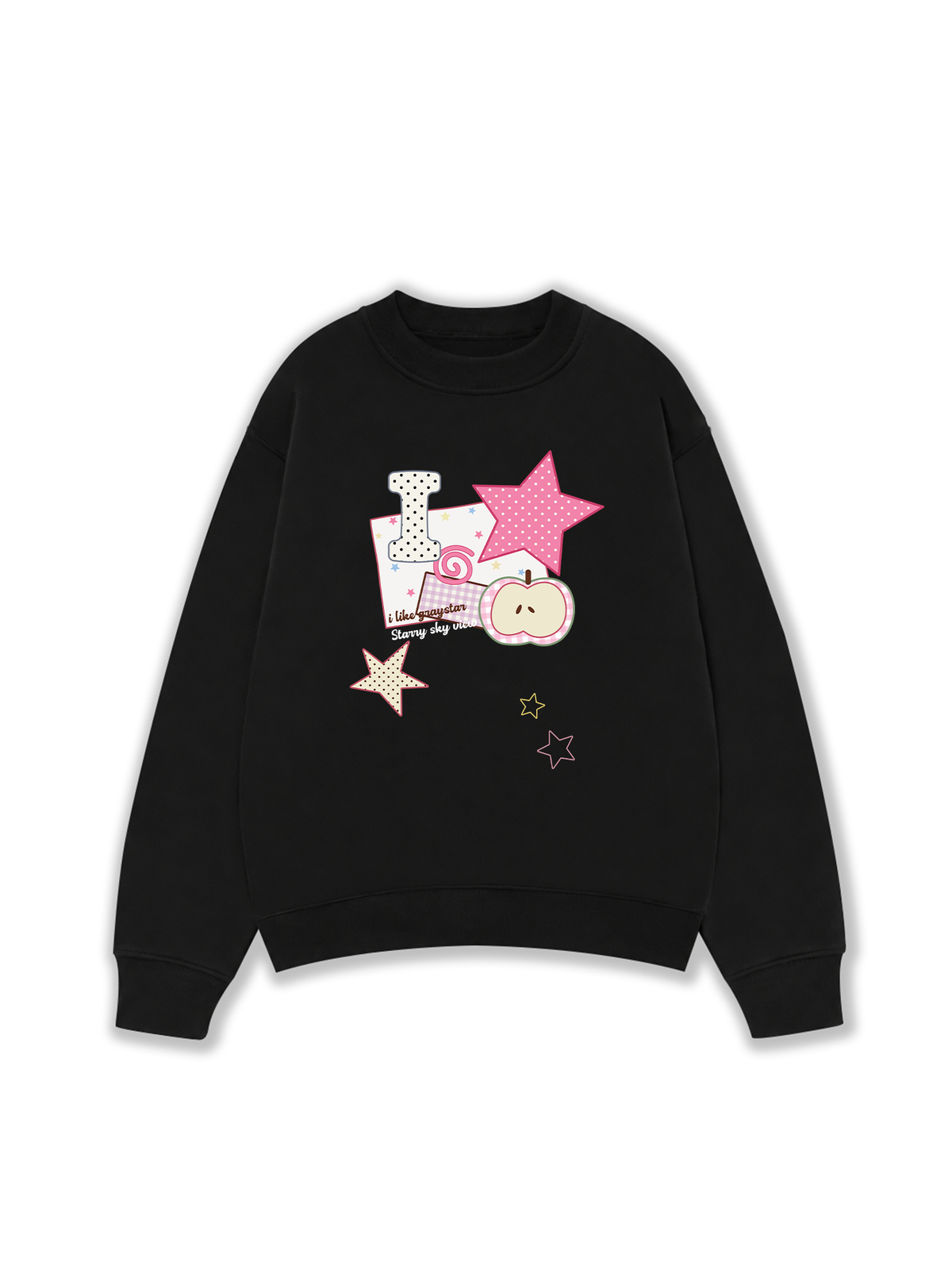 Áo Sweater Nỉ Hai Da Dotty Mood Pink Star Candy