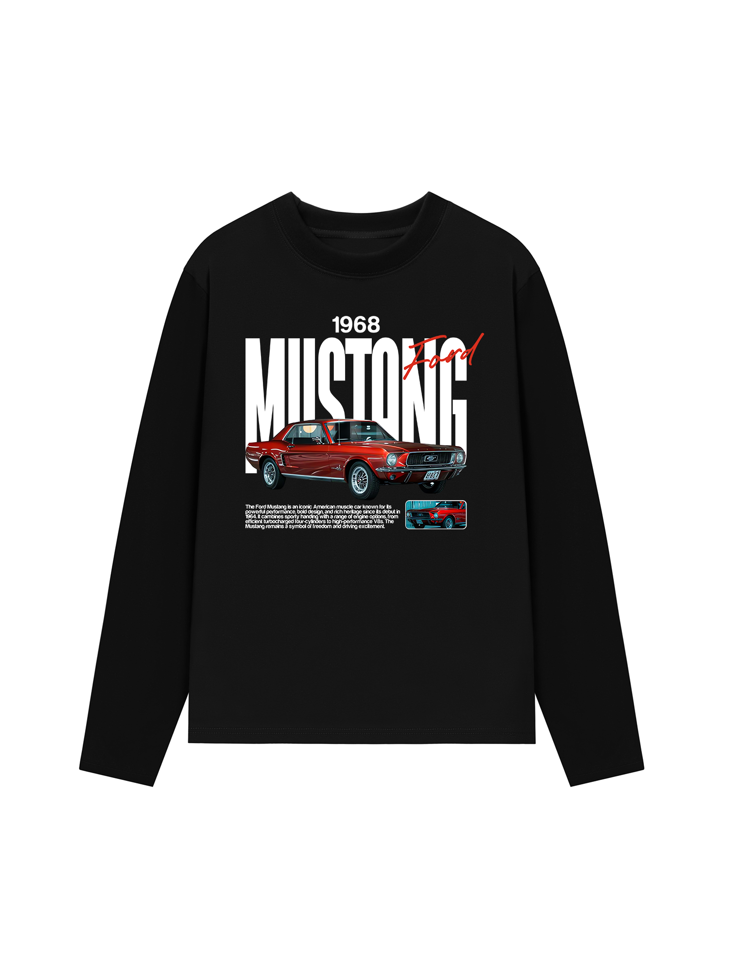 Áo Thun Dài Tay Ford 1968 Mustang