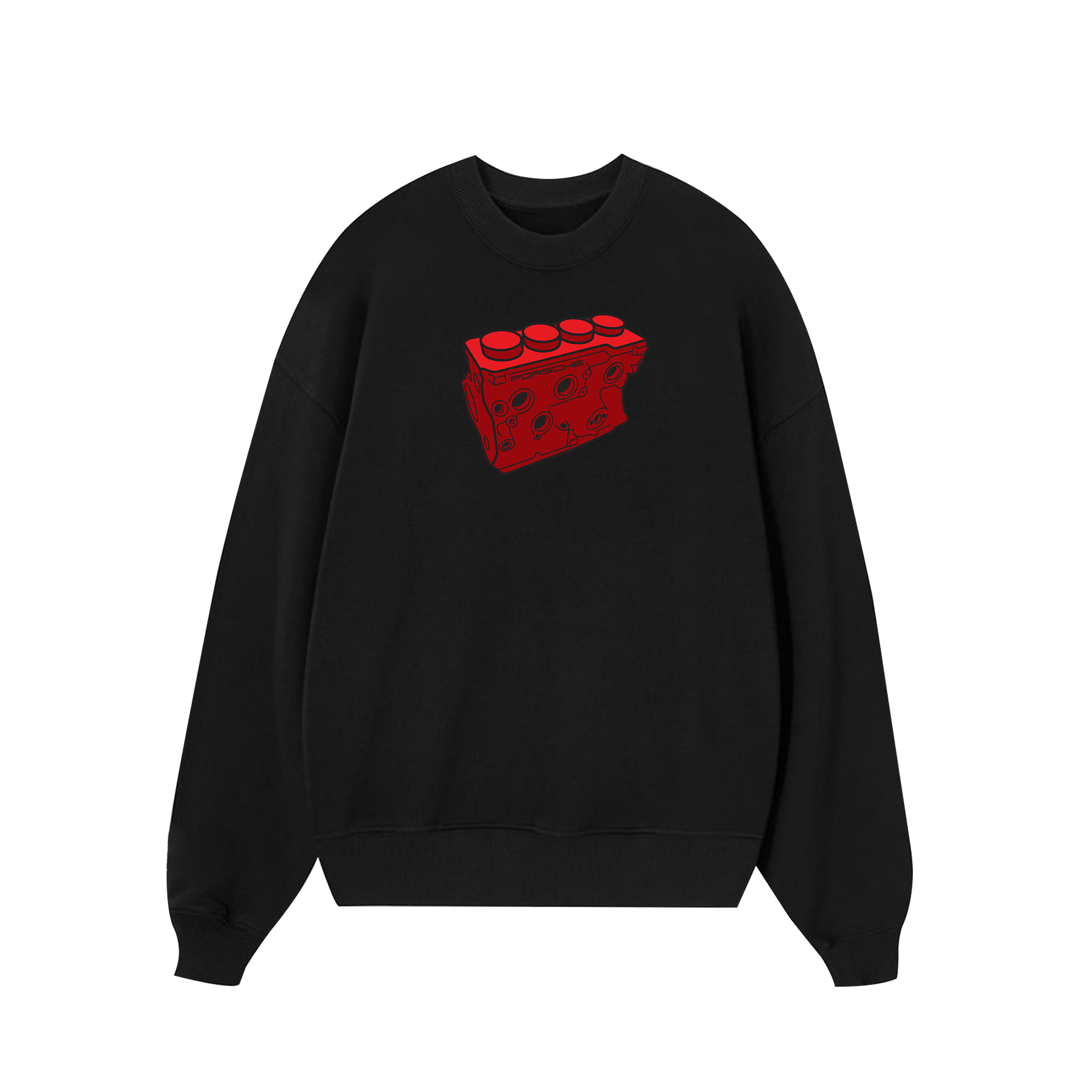 Porsche Red Lego Engine Sweater