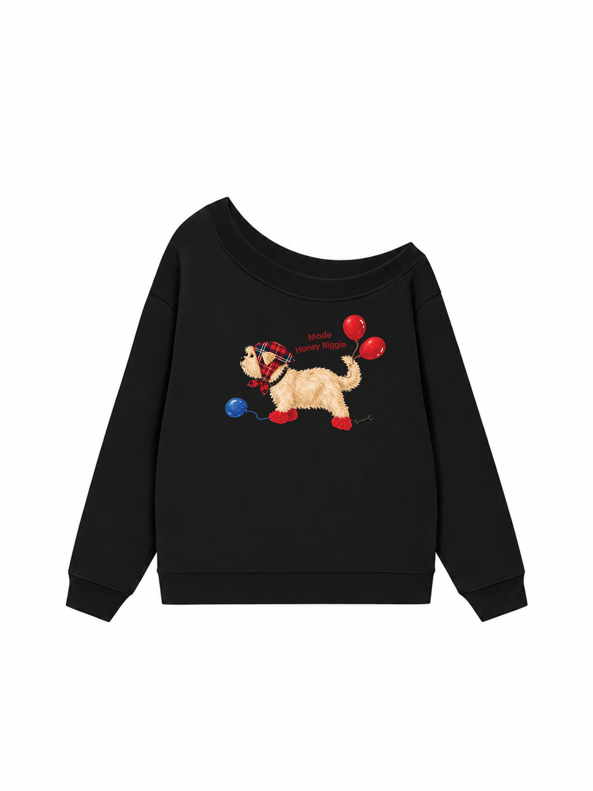 Áo Sweater Lệch Vai Nỉ Hai Da Made Honey Biggie