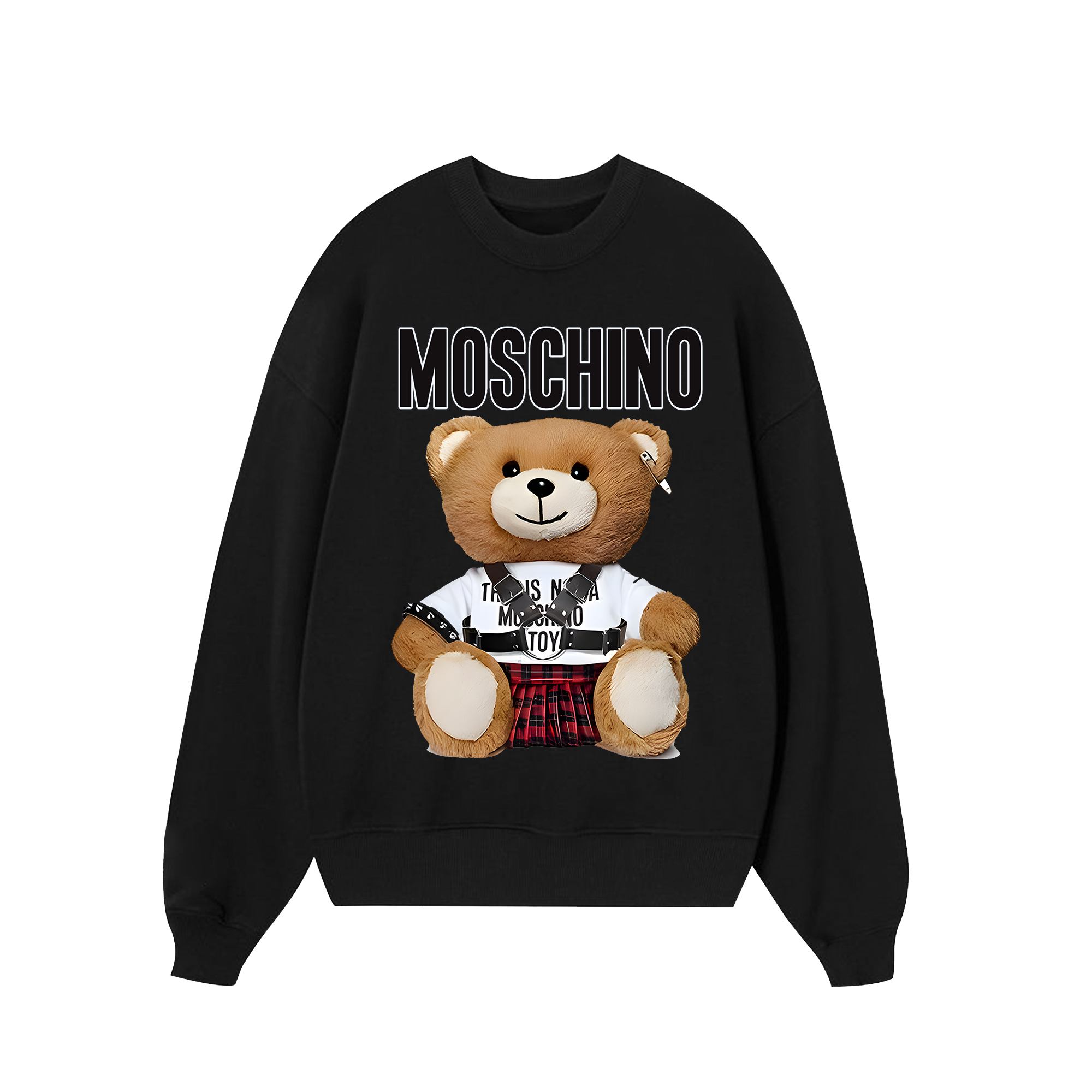 Moschino Plaid Bear Sweater