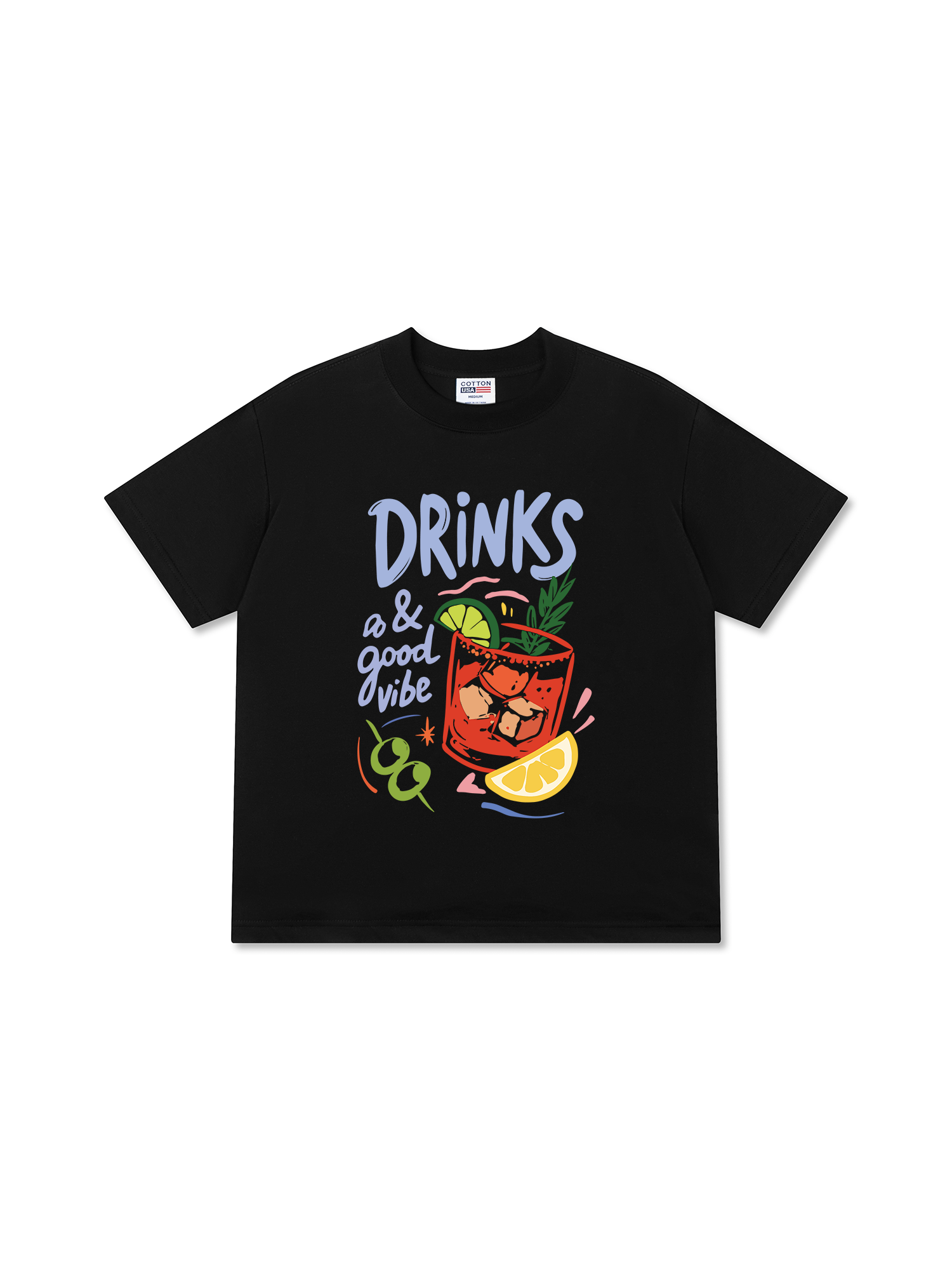 Áo Thun Relaxed Fit Drinks a & Good Vibes