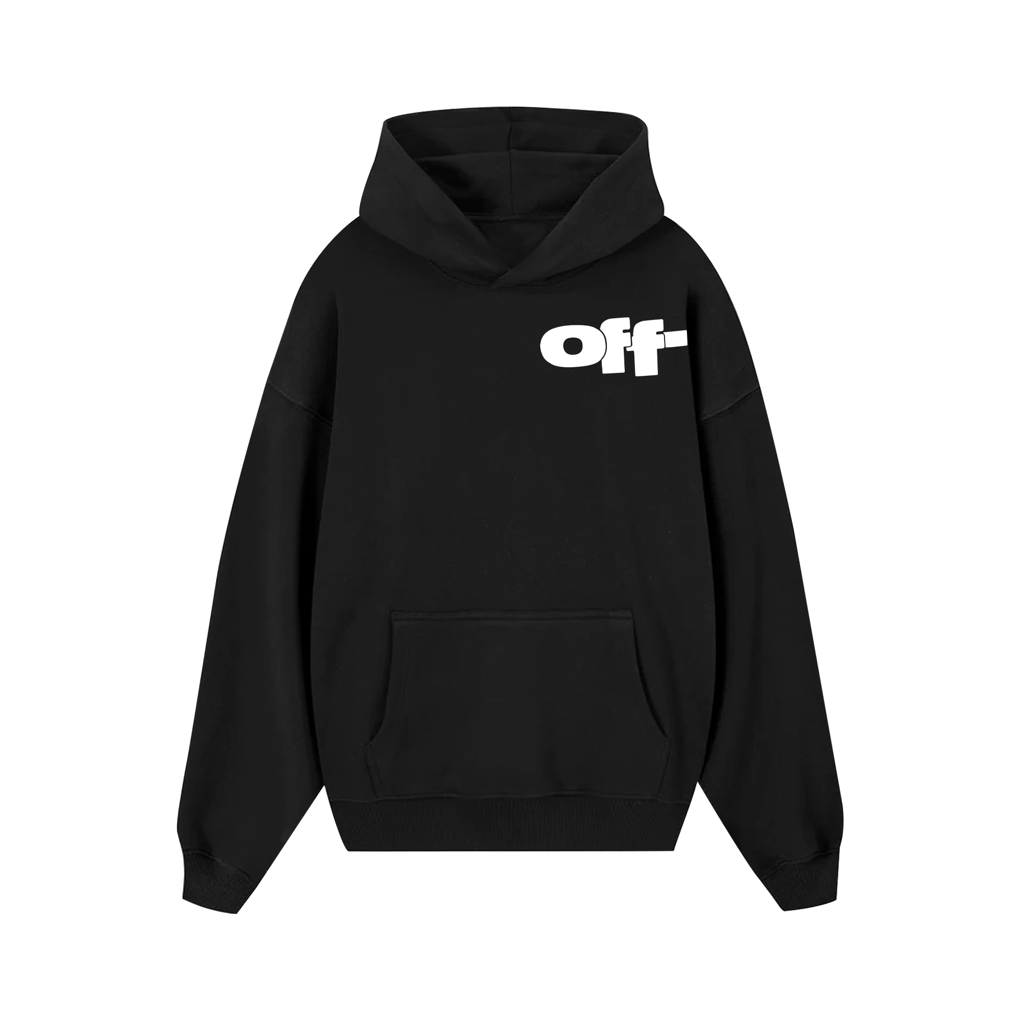 Off White Black Type Graphic Hoodie