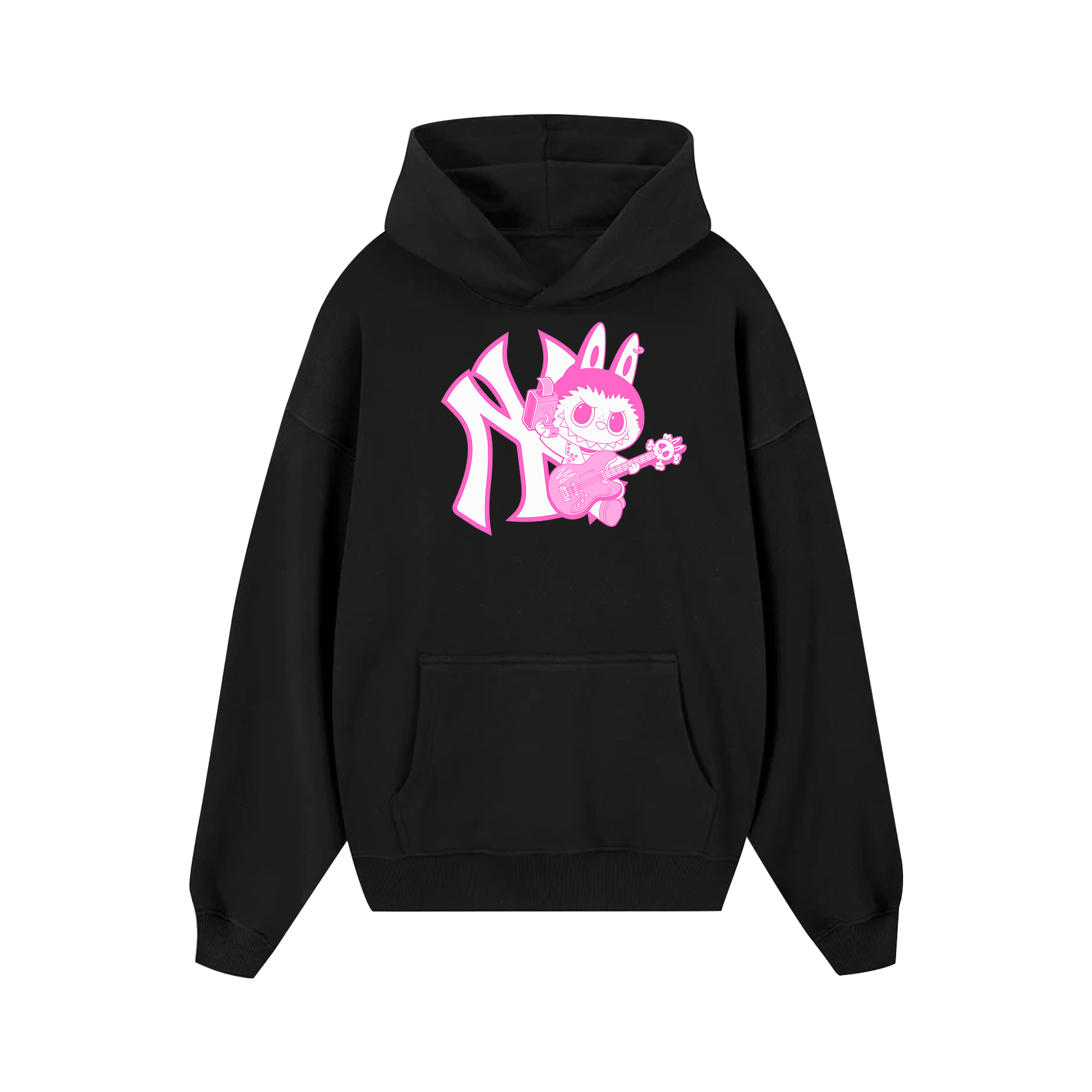 MLB Labubu Pink Guitar NY Hoodie