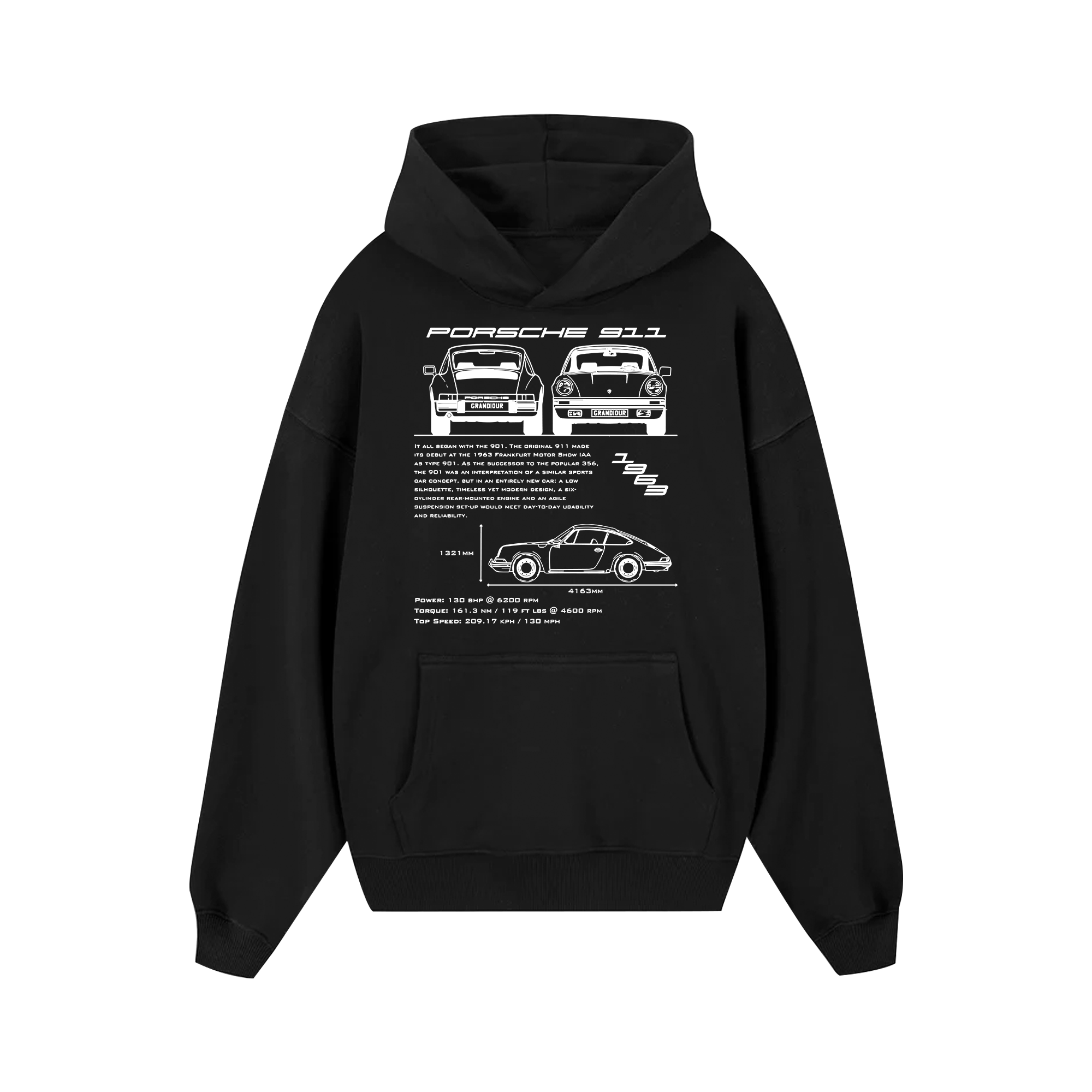 Porsche 911 Blueprint Hoodie