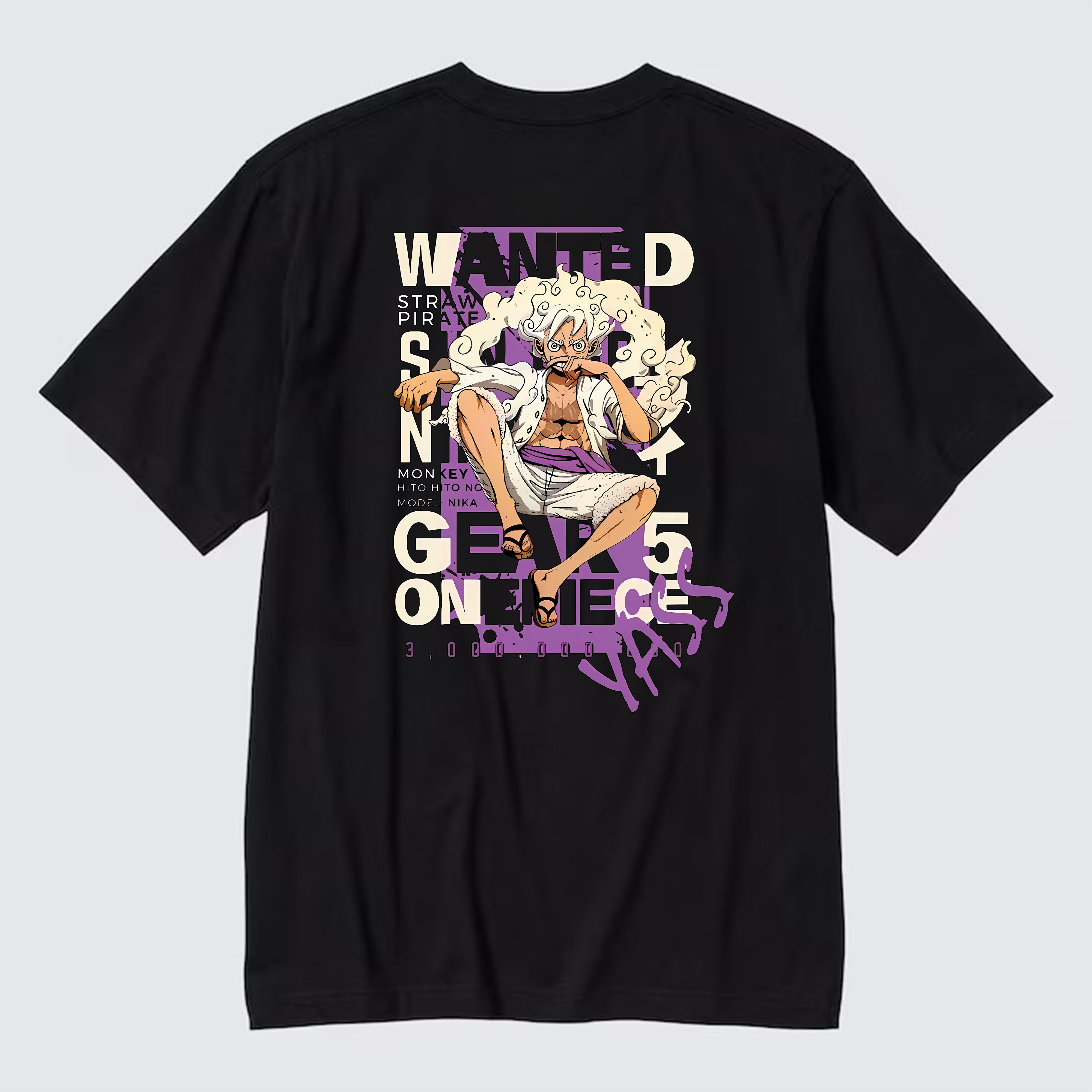 ONE PIECE WANTED MONKEY D LUFFY T-SHIRT / ĐEN