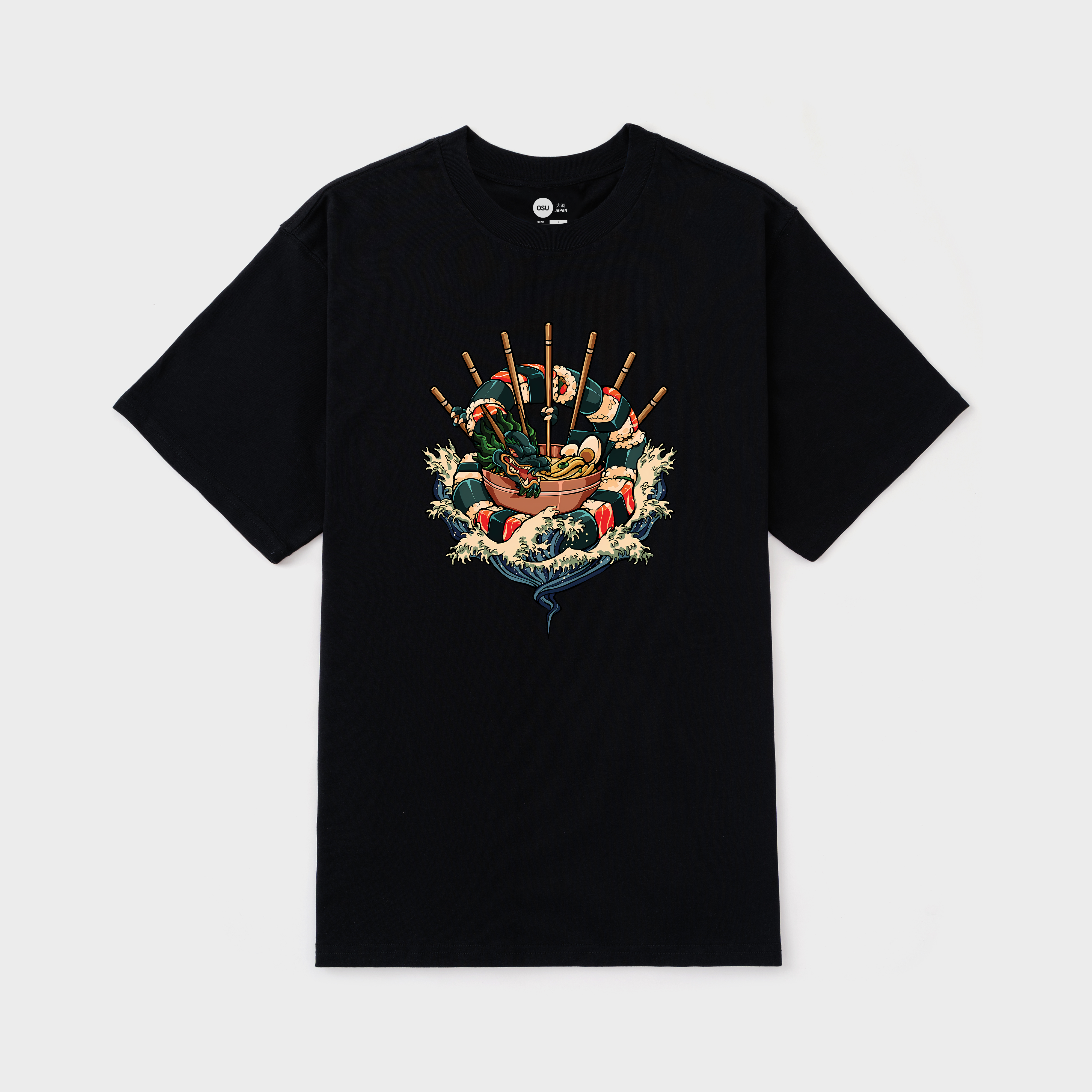 SAVORING THE SUSHI DRAGON T-SHIRT / ĐEN