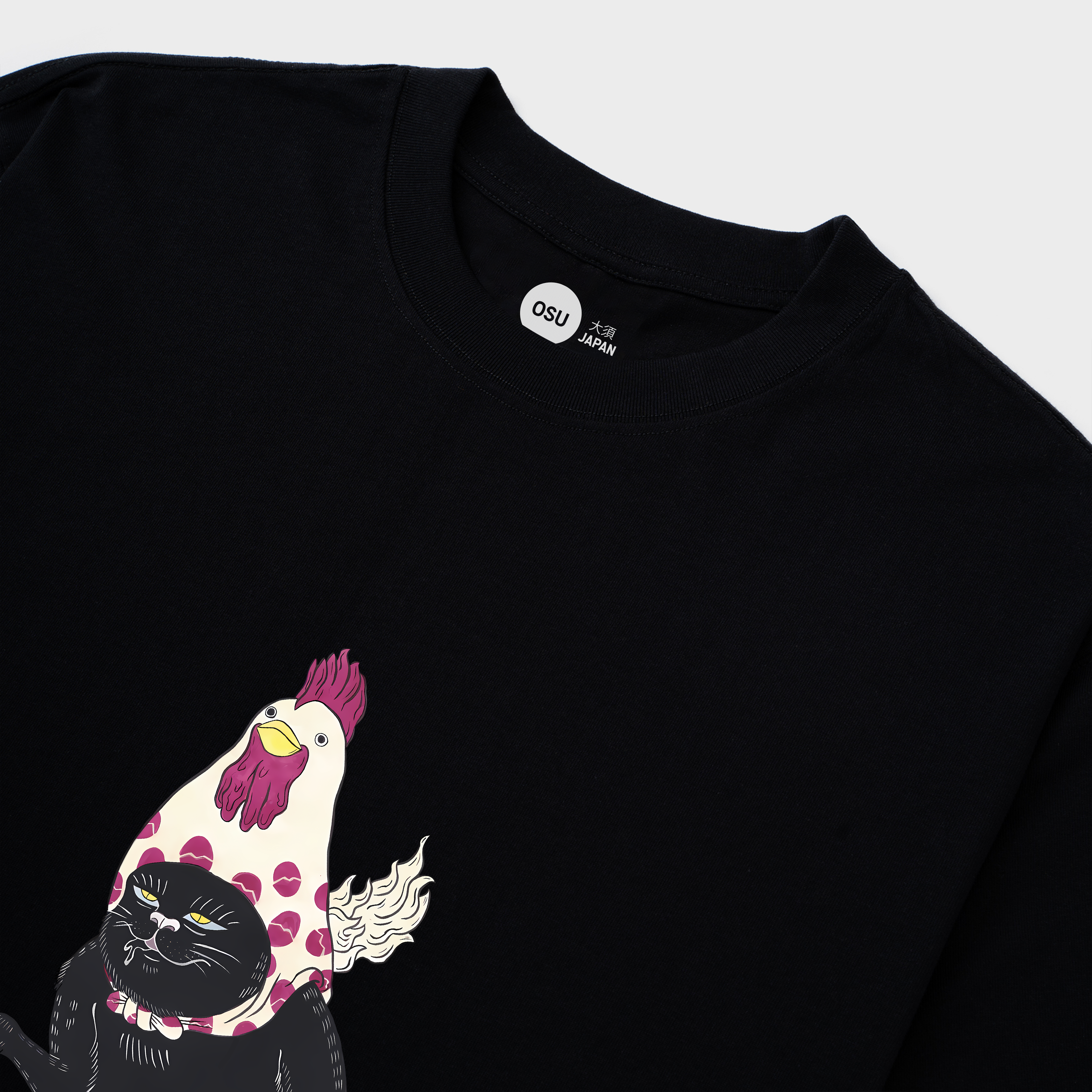 JAPANESE CAT MONSTER T-SHIRT / ĐEN