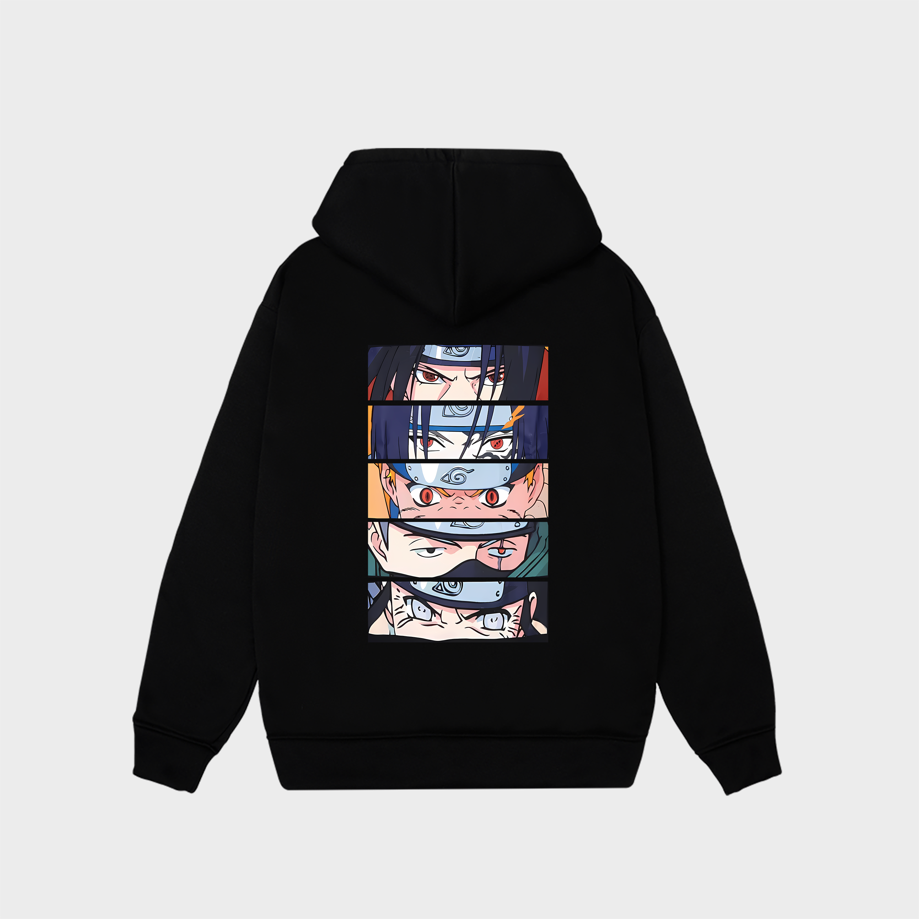 NARUTO GROUP STACKED EYES HOODIE / ĐEN