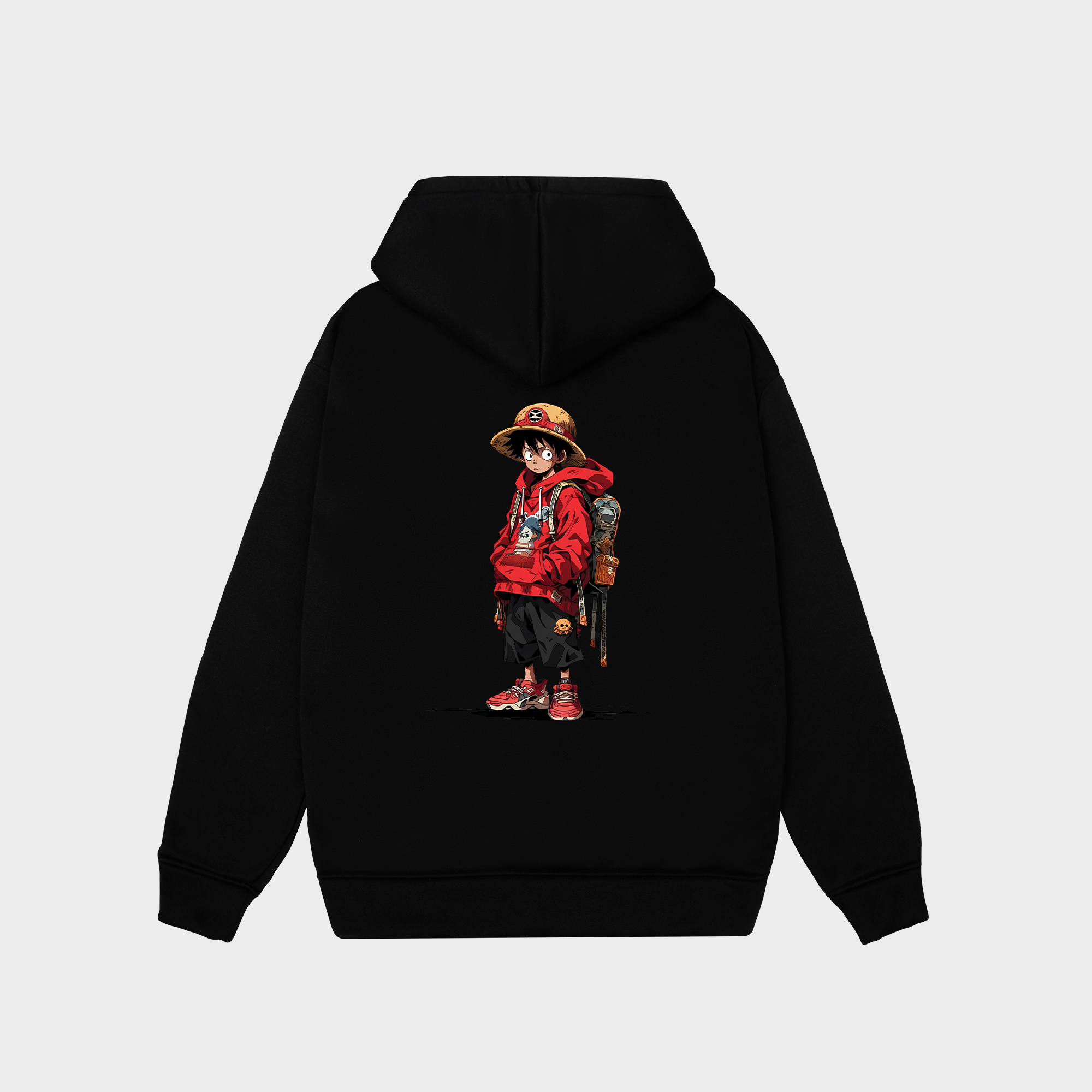 ONE PIECE LUFFY HOODIE / ĐEN