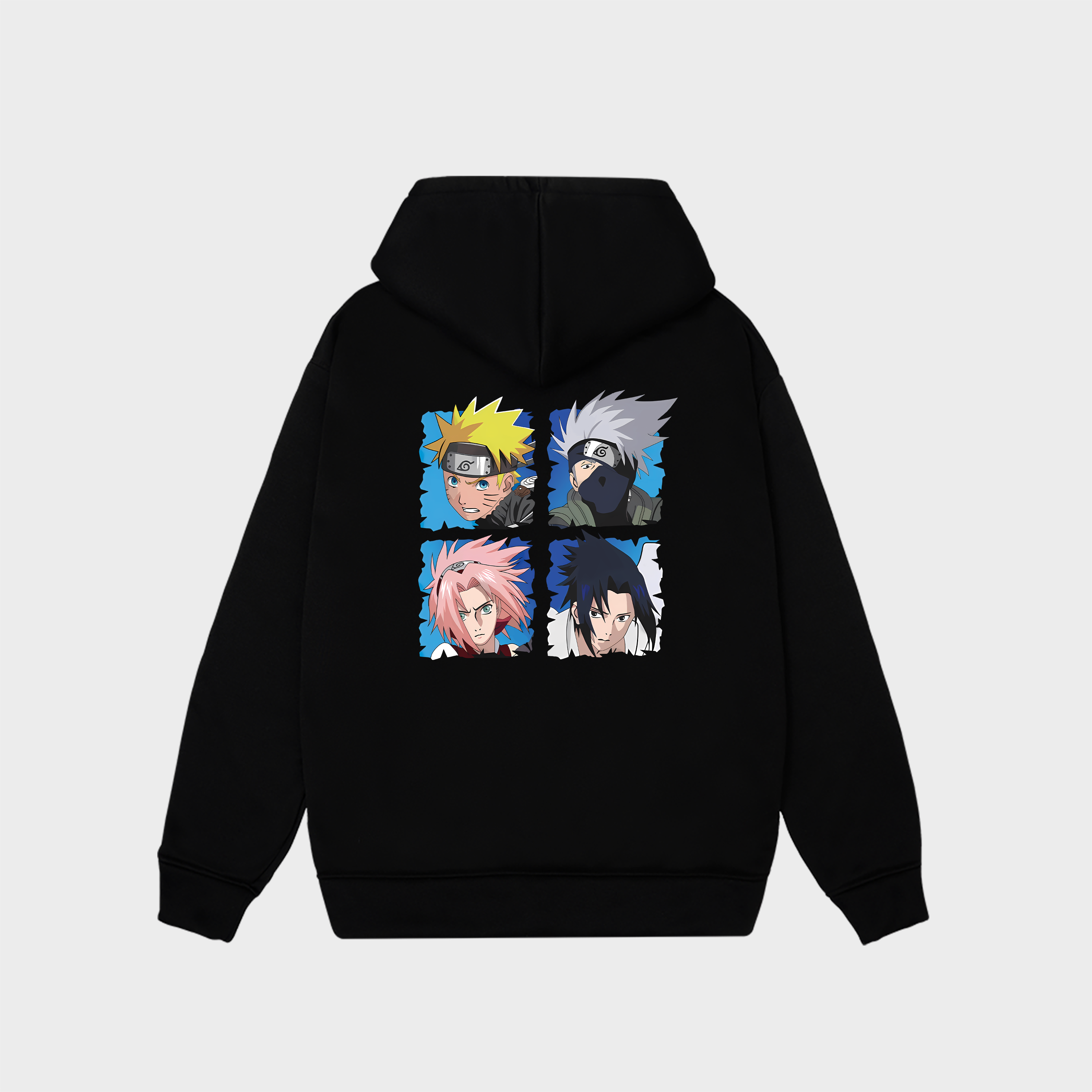 NARUTO TEAM 7 ANIME FANART HOODIE / ĐEN