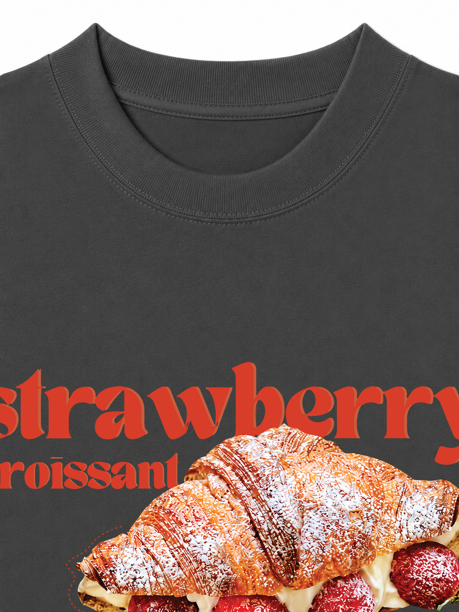 Áo Thun Relaxed Fit Yummy Mood Strawberry Croissant