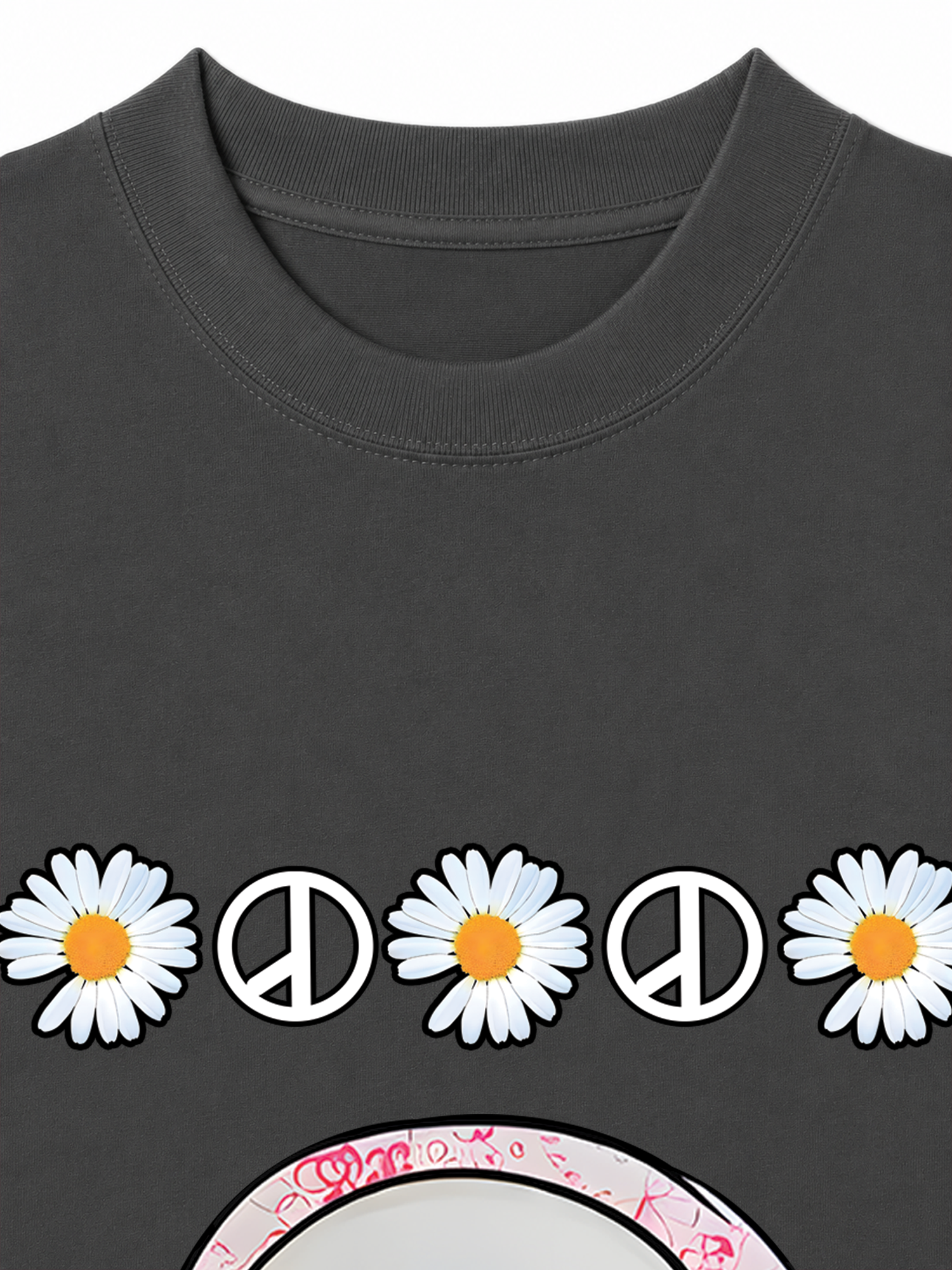 Áo Thun Relaxed Fit Floral With GD Chibi Daisy Flower