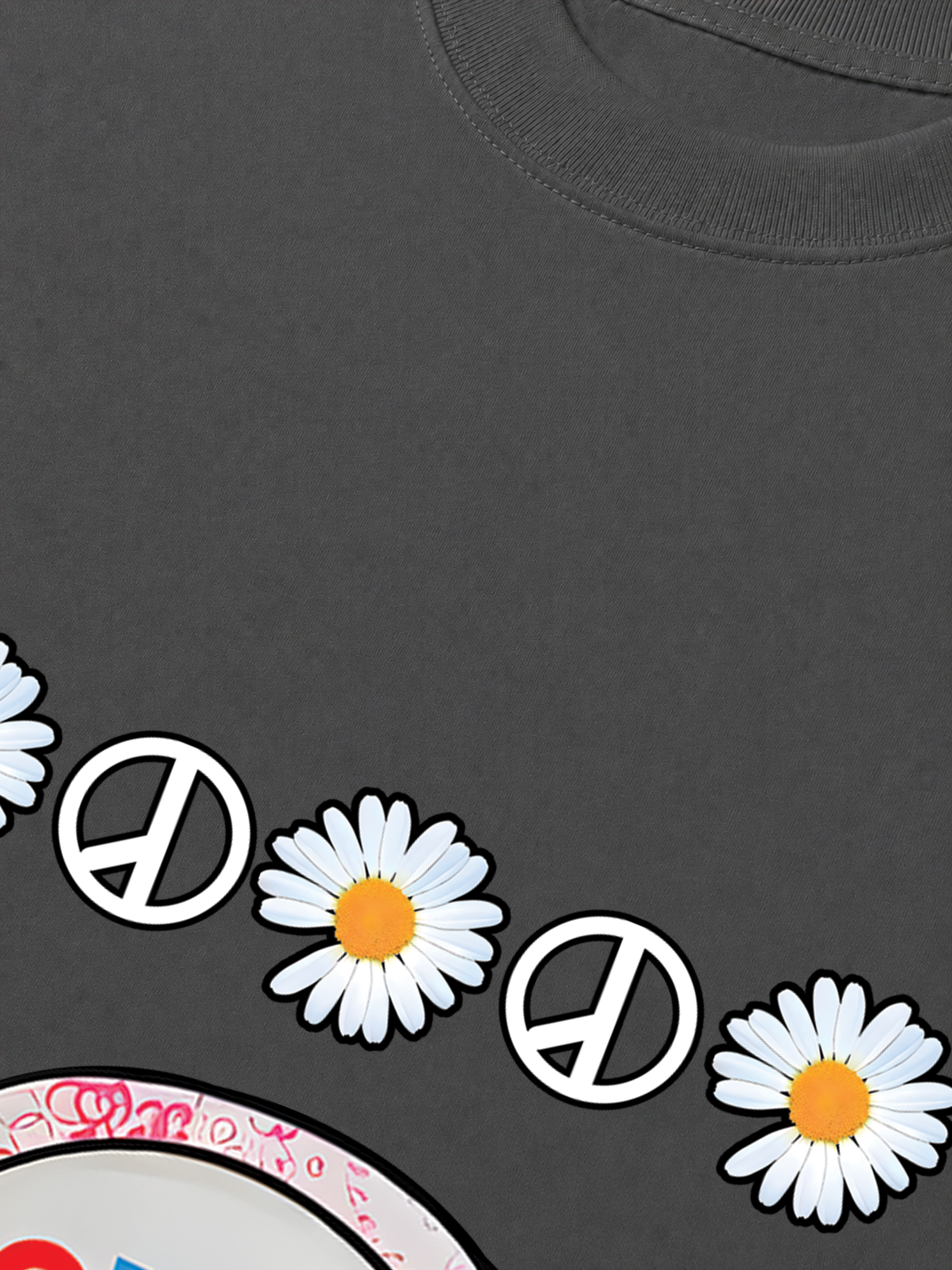 Áo Thun Relaxed Fit Floral With GD Chibi Daisy Flower