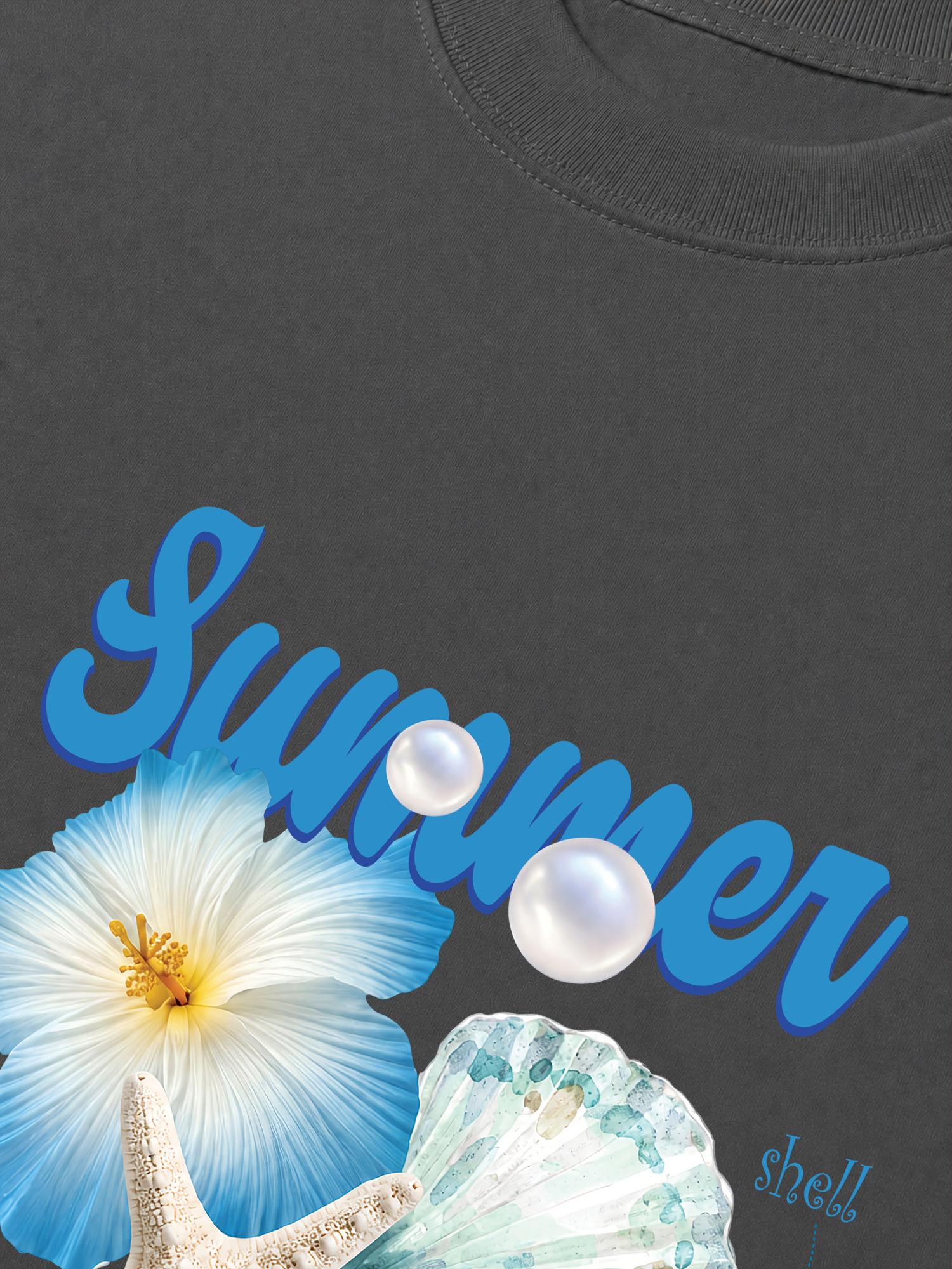 Áo Thun Relaxed Fit Tshirt Tropical Summer, Shell, Starfish