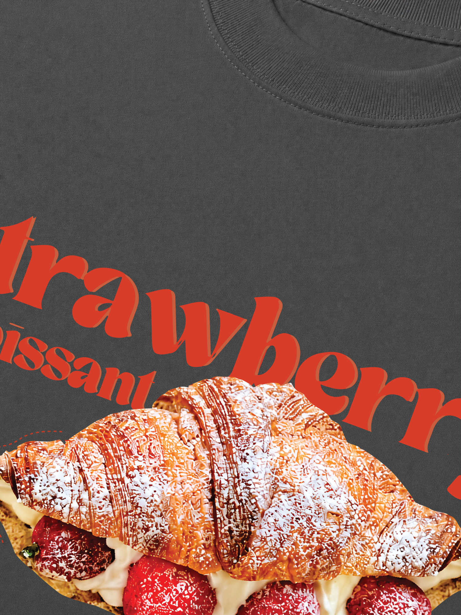 Áo Thun Relaxed Fit Yummy Mood Strawberry Croissant