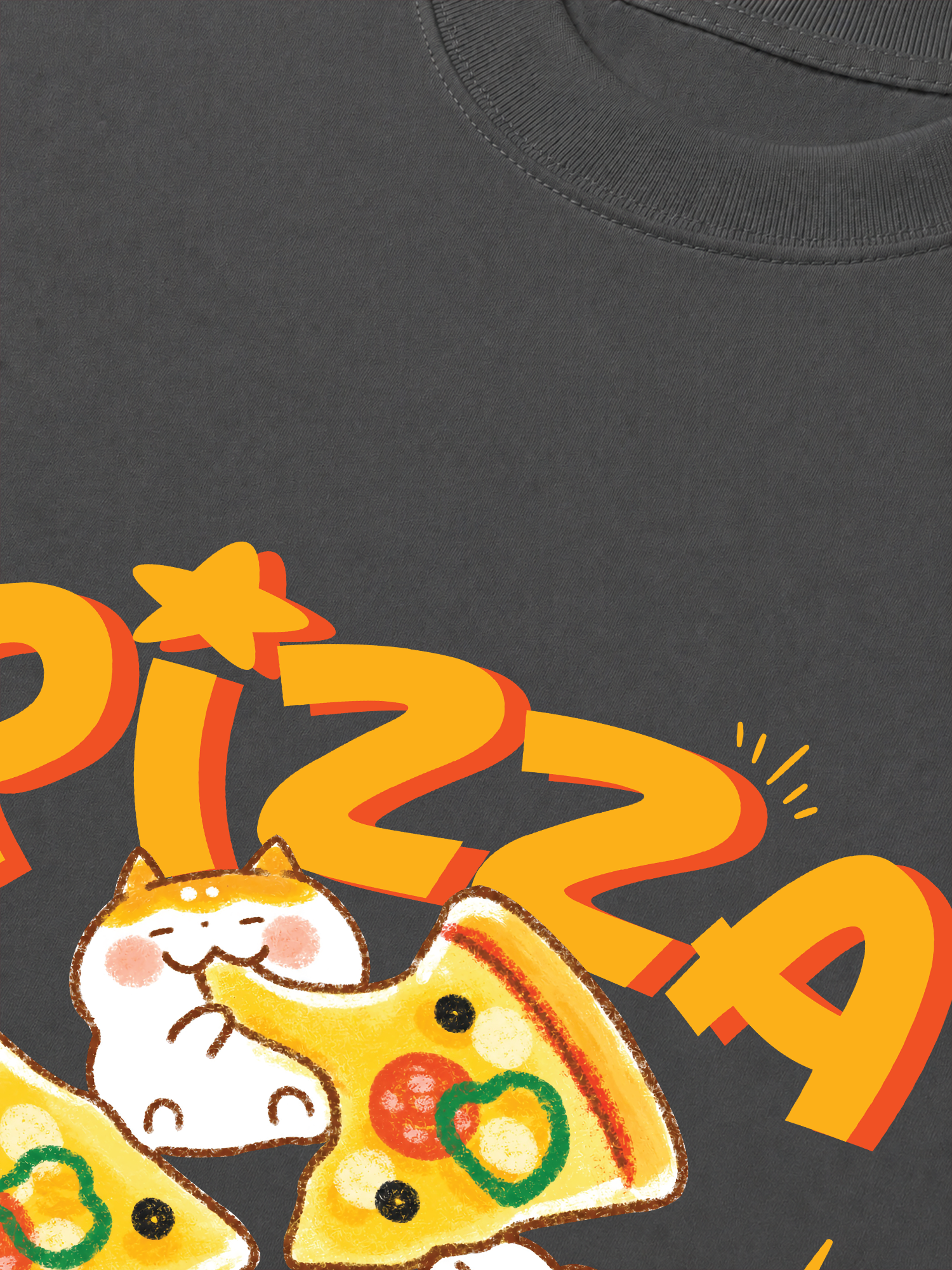 Áo Thun Relaxed Fit Yummy Mood Pizza