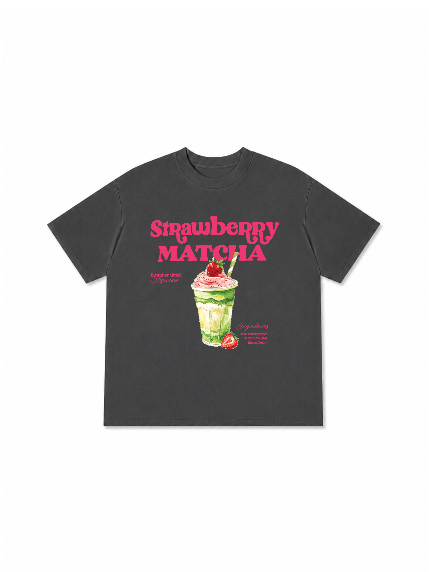 Áo Thun Relaxed Fit Daily Cup Strawberry Matcha