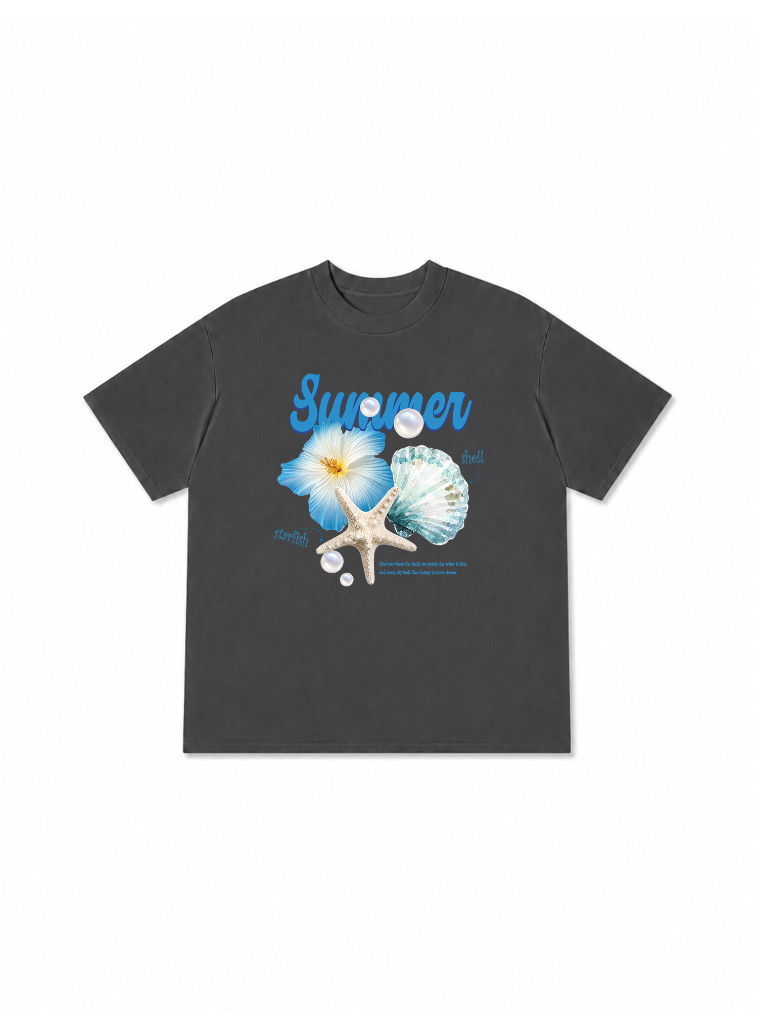 Áo Thun Relaxed Fit Tshirt Tropical Summer, Shell, Starfish