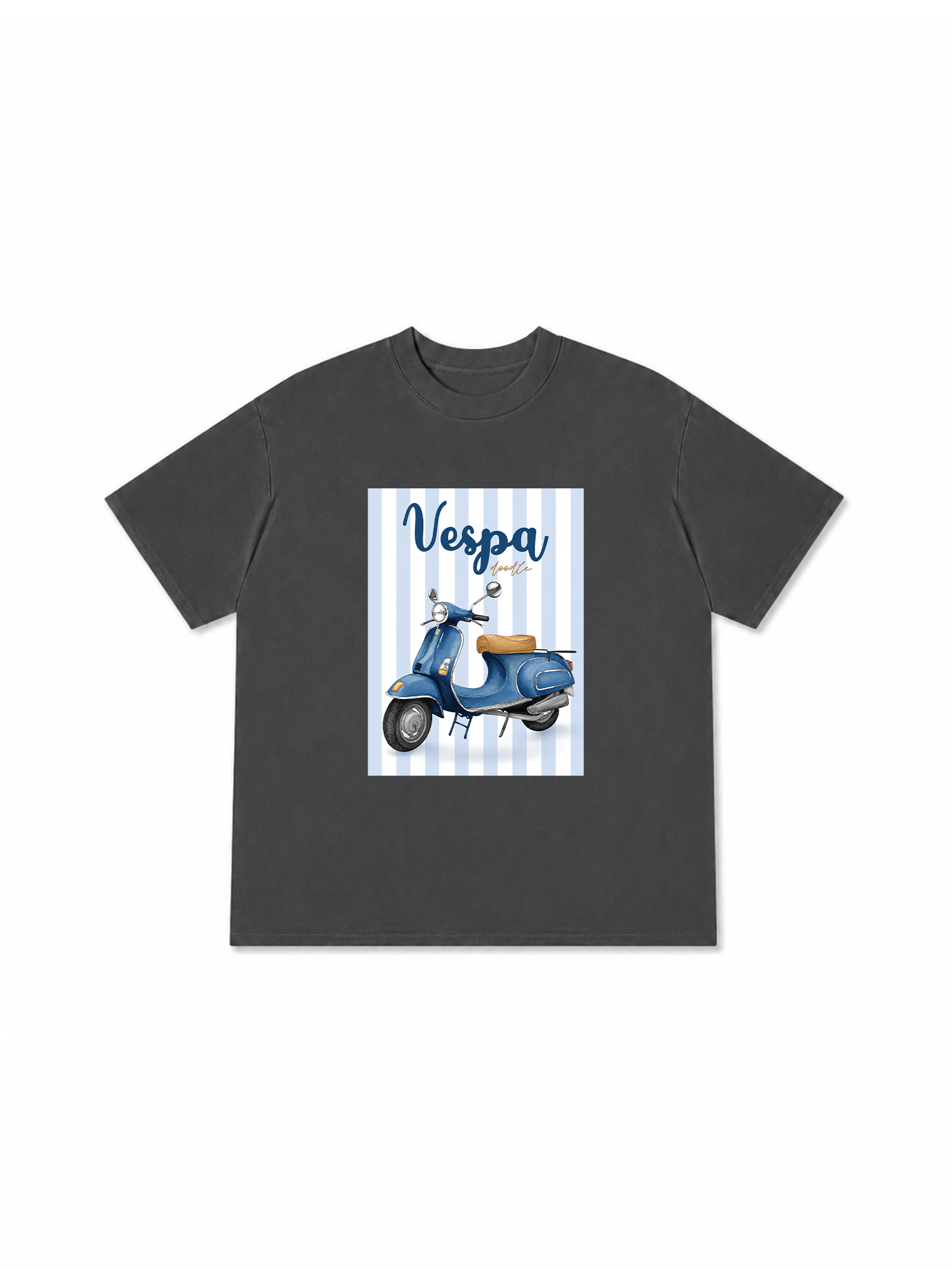 Áo Thun Relaxed Fit Motobike Vespa Doodle