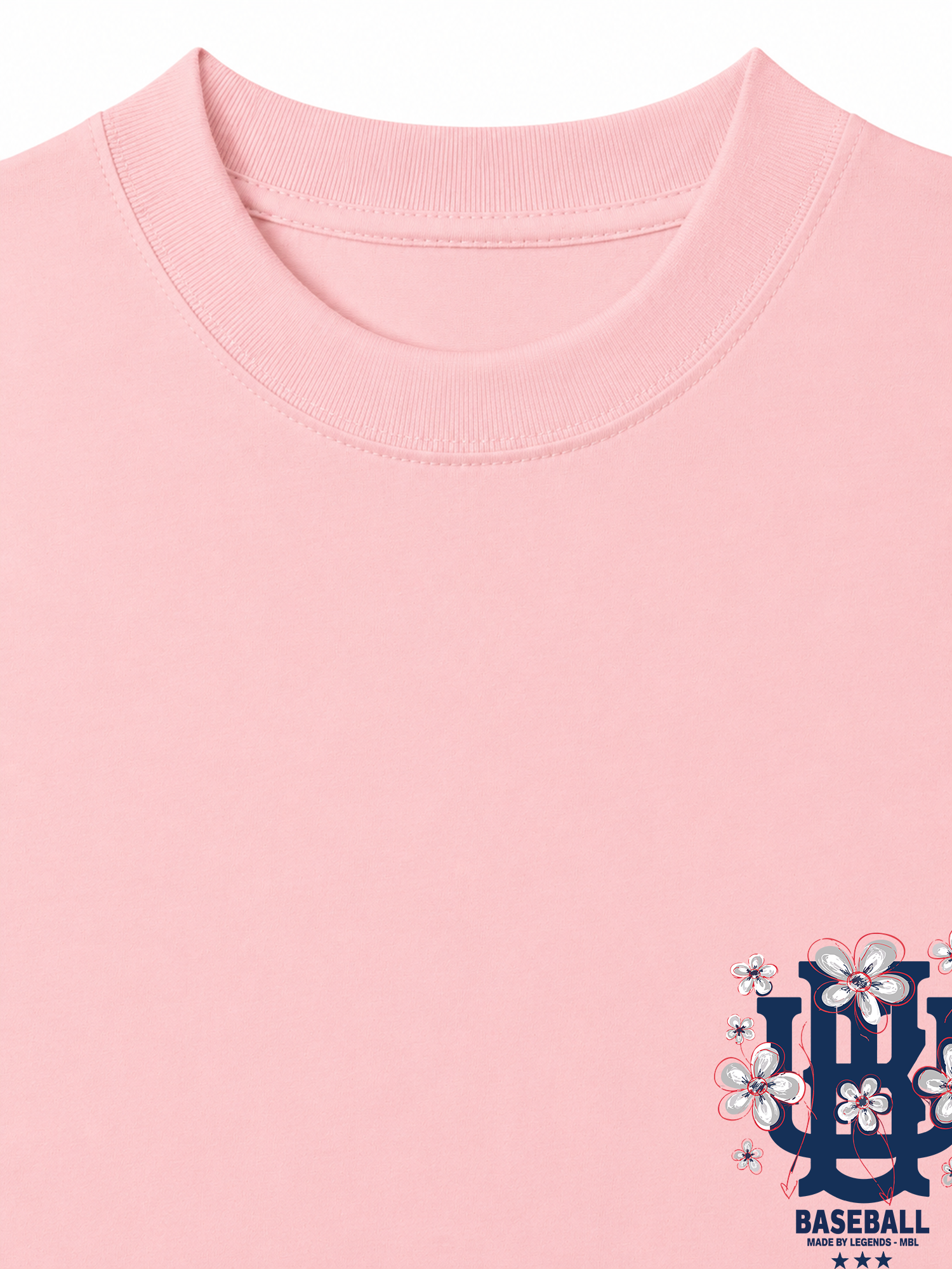 Áo Thun Relaxed Fit Master Baseball Blue White Flower