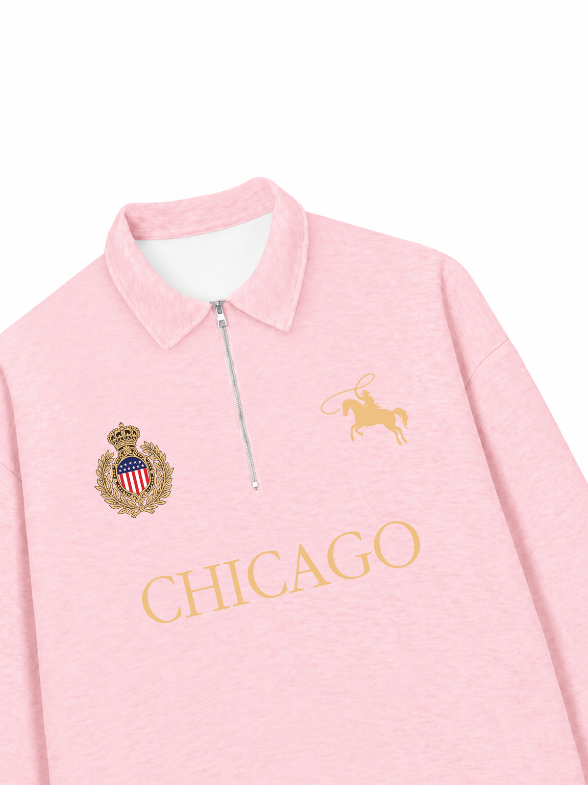 Áo Sweater Polo Nỉ Hai Da Vintage Chicago