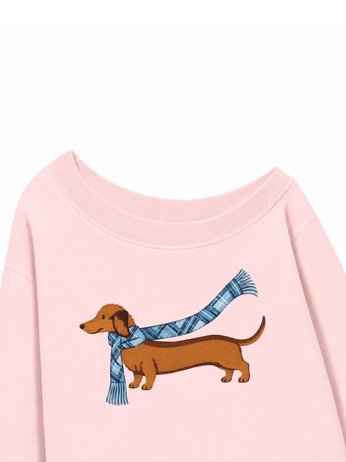 Áo Sweater Lệch Vai Nỉ Hai Da  Blue Plaid Outfit Puppy