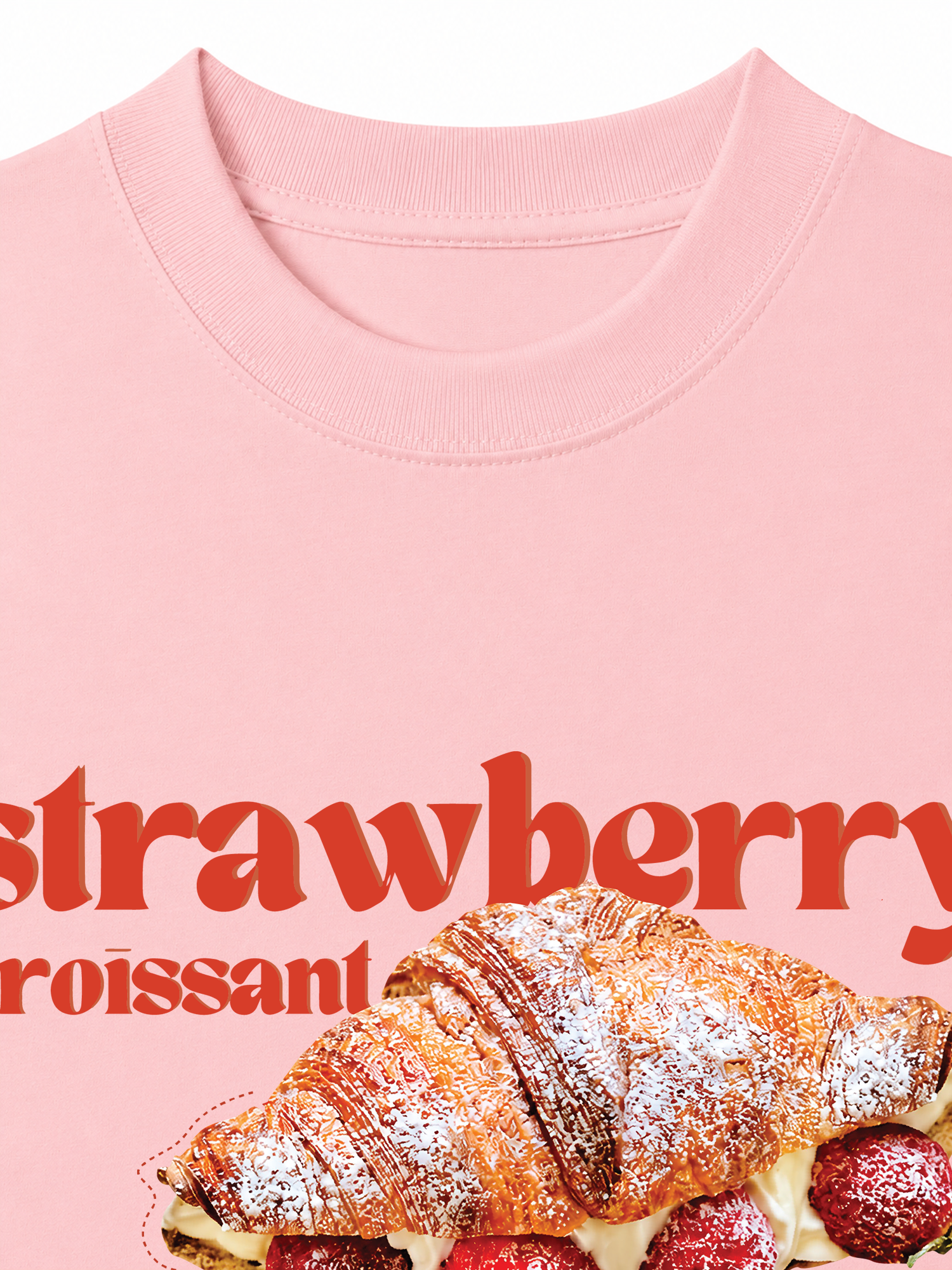 Áo Thun Relaxed Fit Yummy Mood Strawberry Croissant