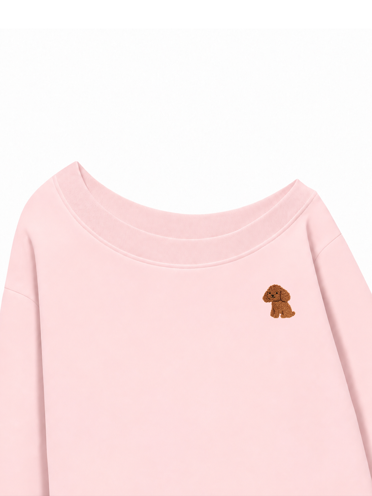 Áo Sweater Lệch Vai Nỉ Hai Da Cute Brown Puppy