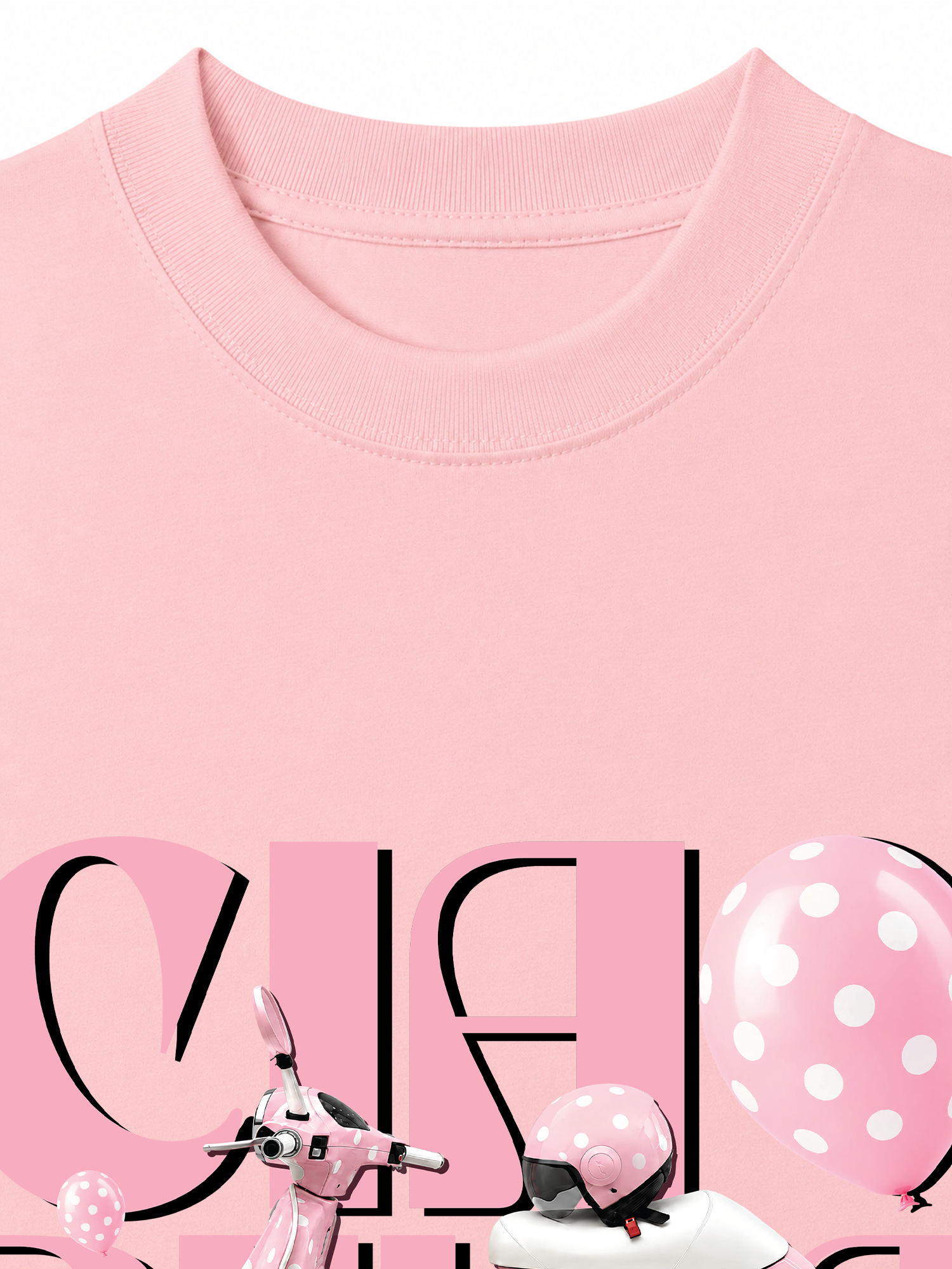 Áo Thun Relaxed Fit Motobike Pink Ciao Bella