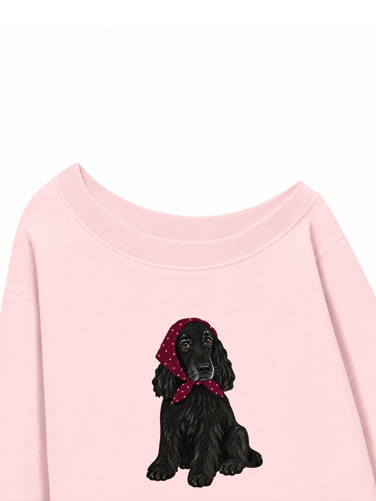 Áo Sweater Lệch Vai Nỉ Hai Da  Burgundy Badana Puppy