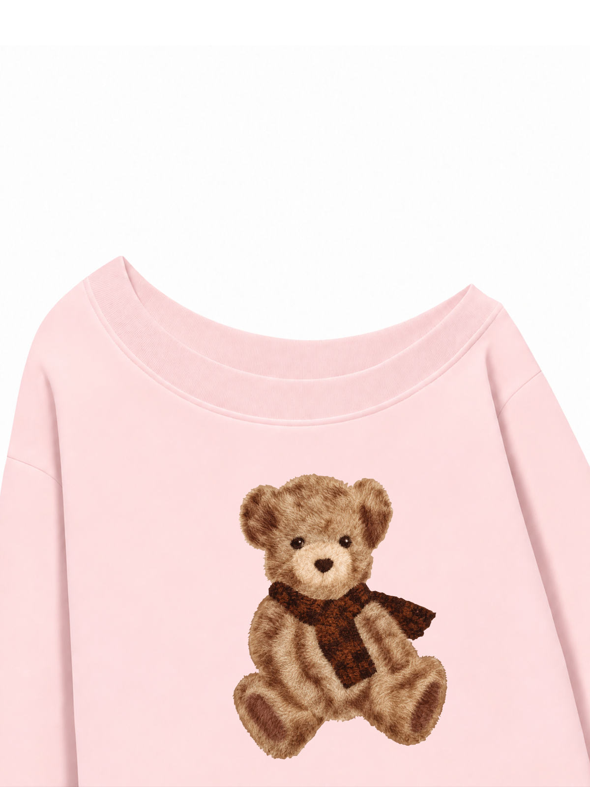 Áo Sweater Lệch Vai Nỉ Hai Da  Teddy Bear Cold Weather