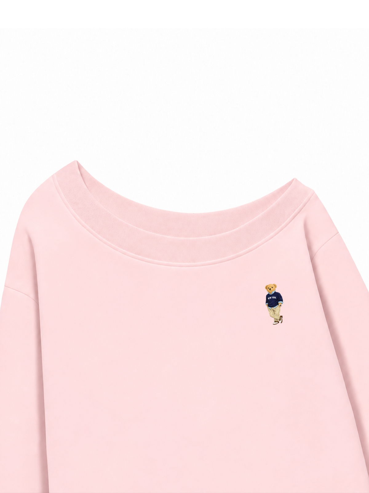 Áo Sweater Lệch Vai Nỉ Hai Da Classic Bear