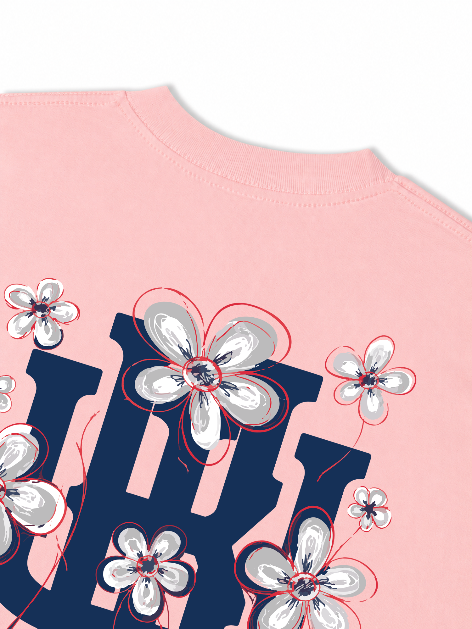 Áo Thun Relaxed Fit Master Baseball Blue White Flower
