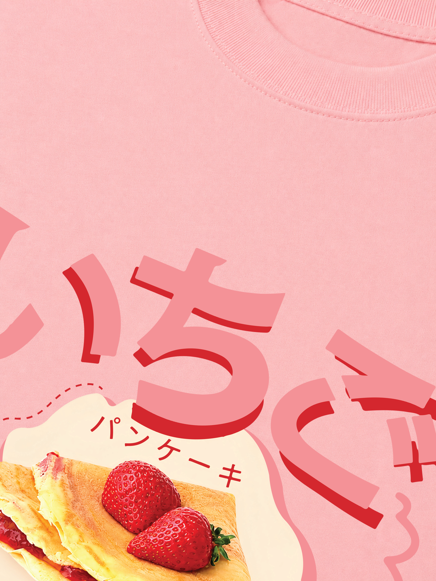Áo Thun Relaxed Fit Yummy Mood Strawberry Crepe