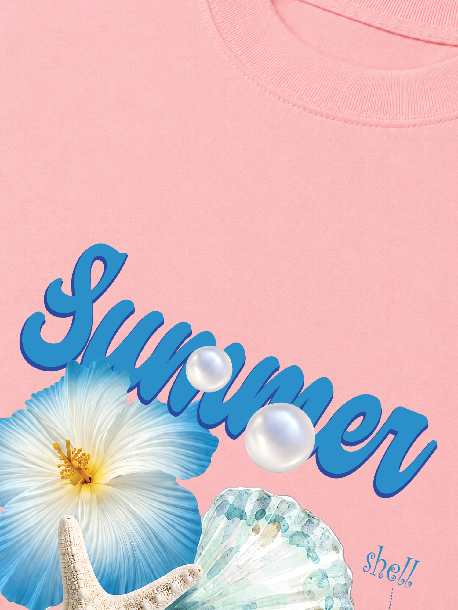 Áo Thun Relaxed Fit Tshirt Tropical Summer, Shell, Starfish
