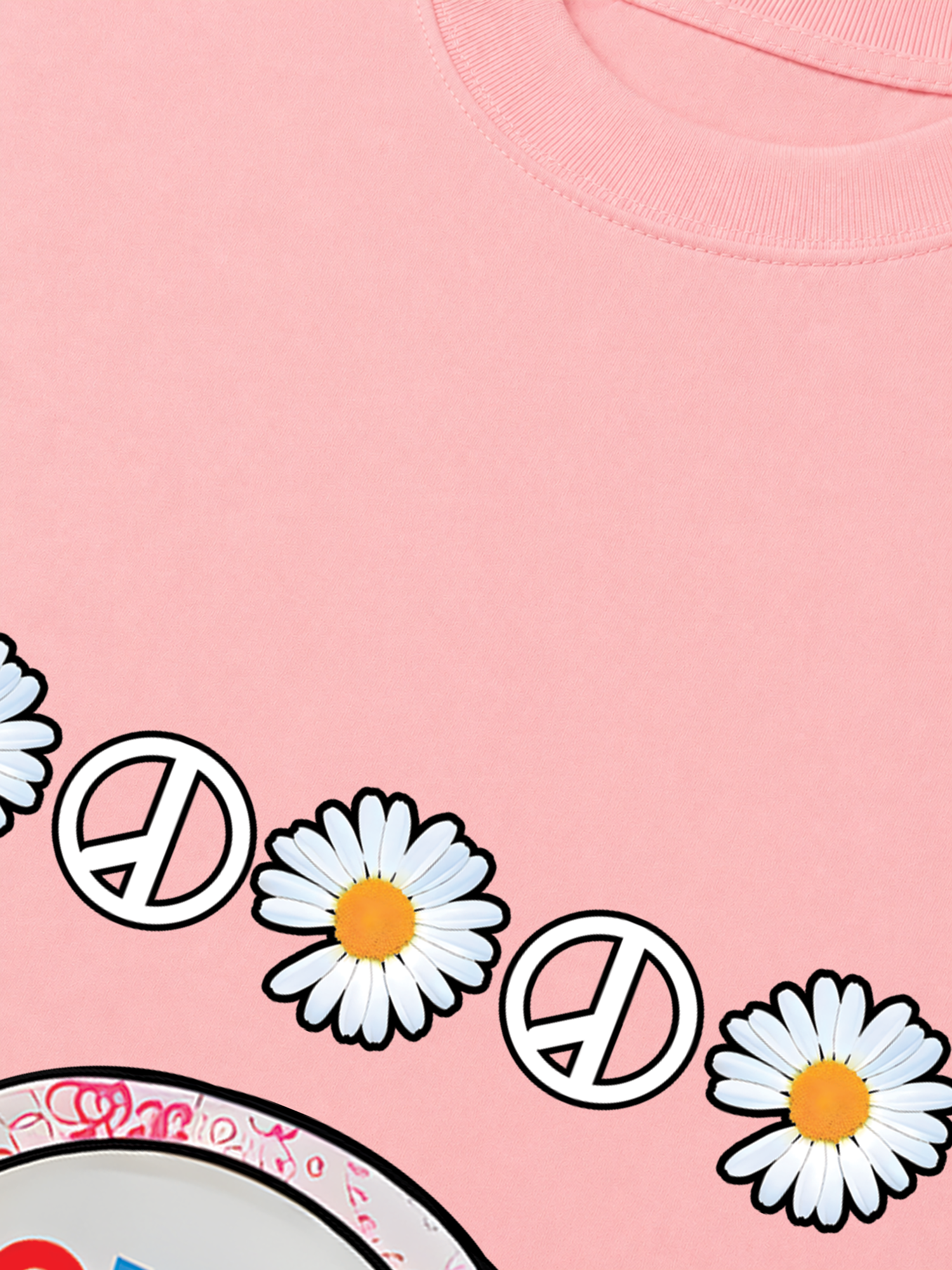 Áo Thun Relaxed Fit Floral With GD Chibi Daisy Flower