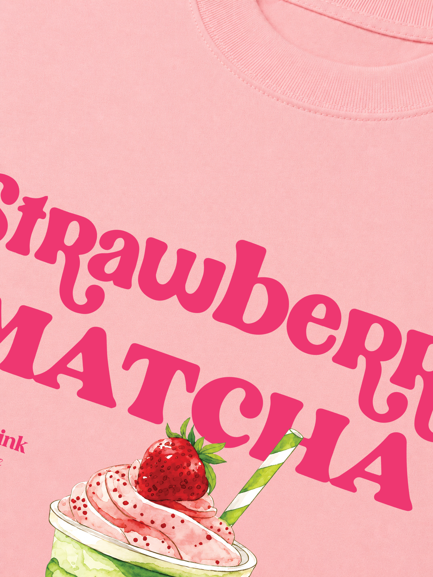 Áo Thun Relaxed Fit Daily Cup Strawberry Matcha