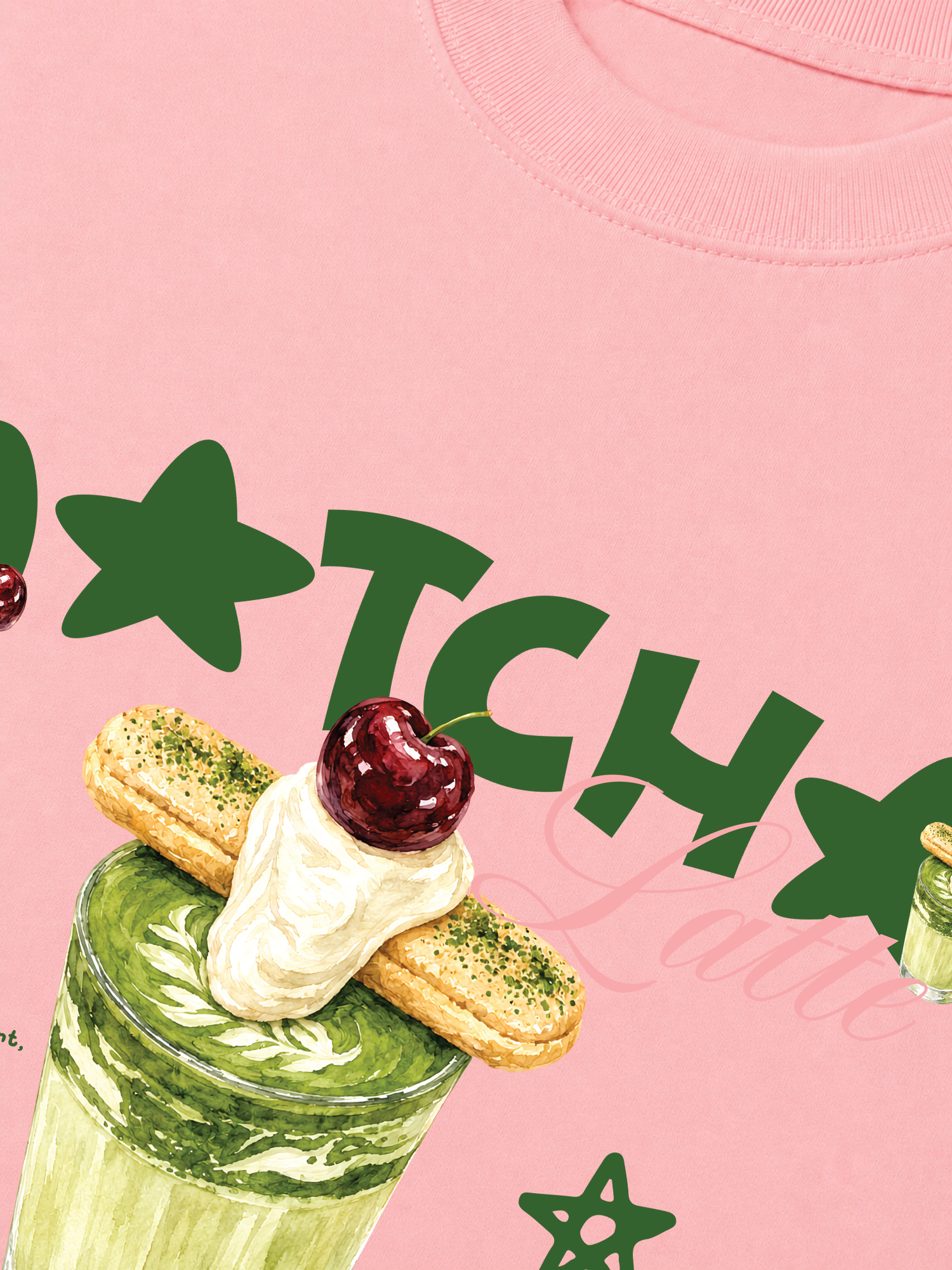 Áo Thun Relaxed Fit Daily Cup Matcha Latte Kem Cheese