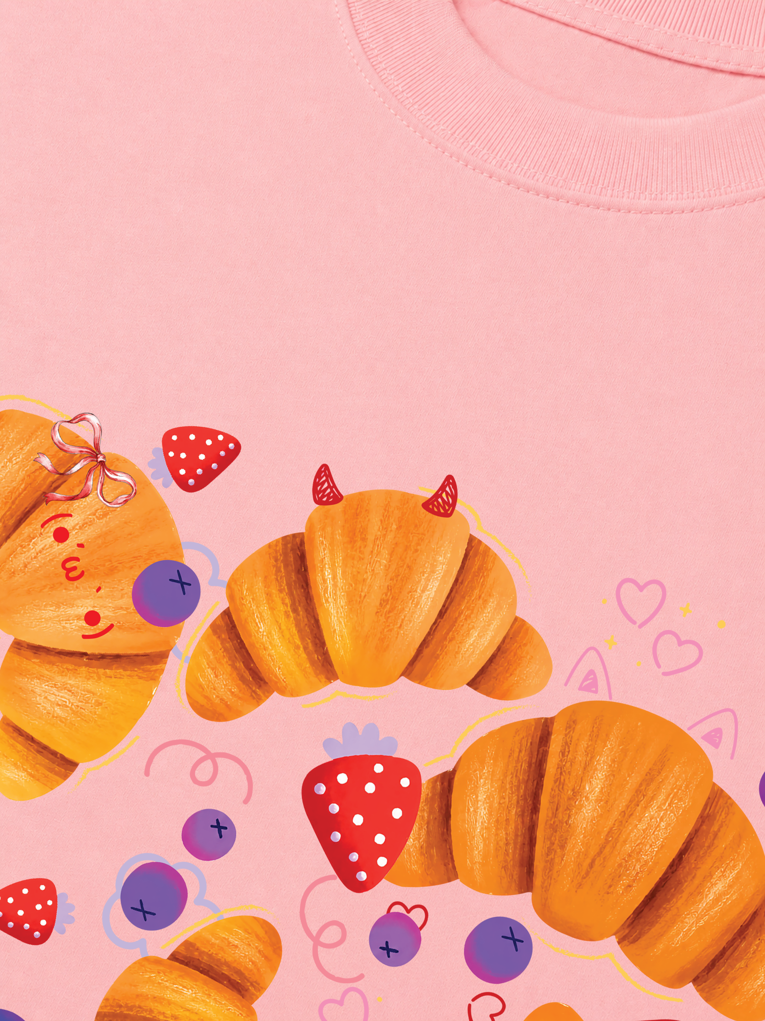 Áo Thun Relaxed Fit Croissant With Blueberries